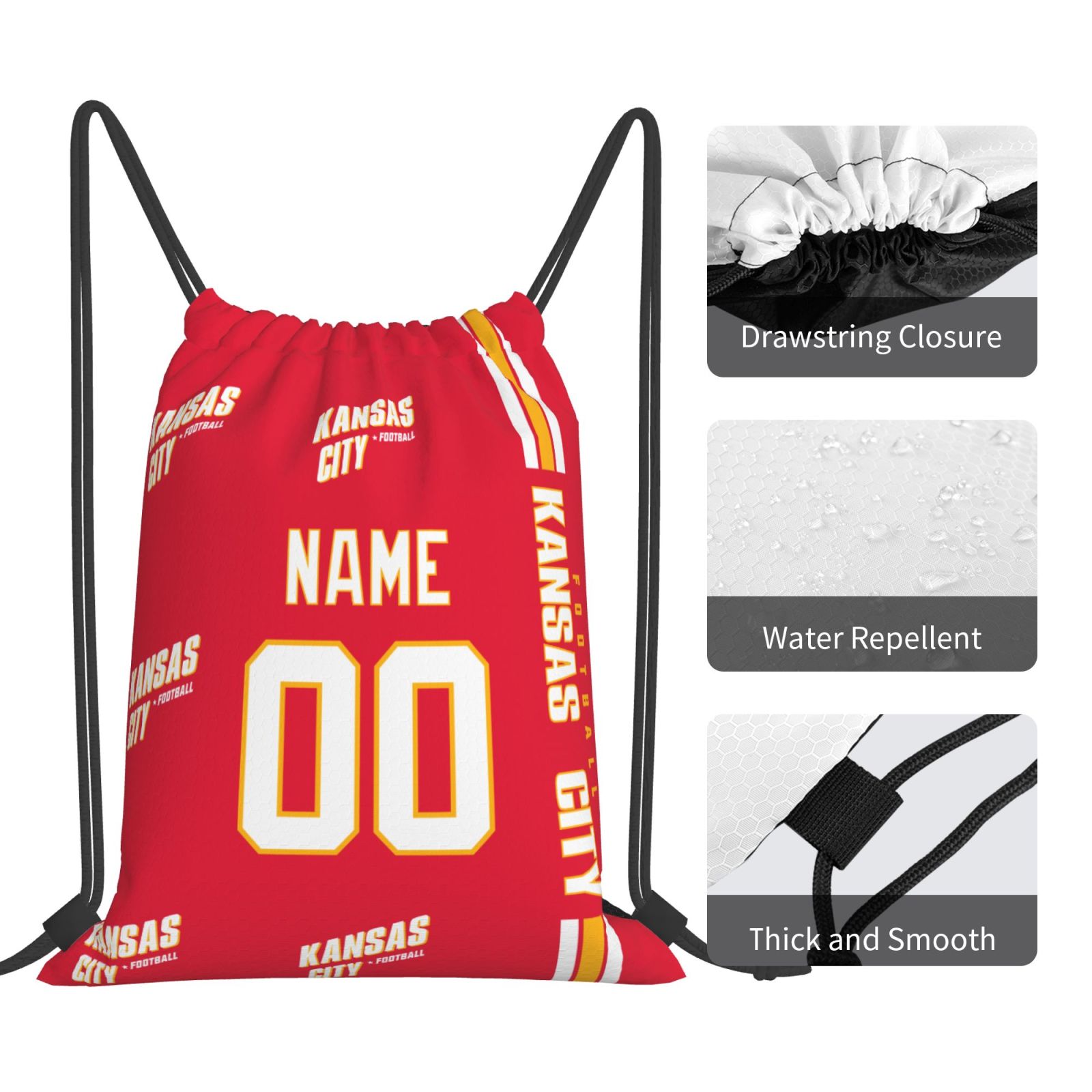 ANTKING Kansas Backpack Drawstring Bags Custom any Name and Number for Men Youth Boy Gifts ANTKING