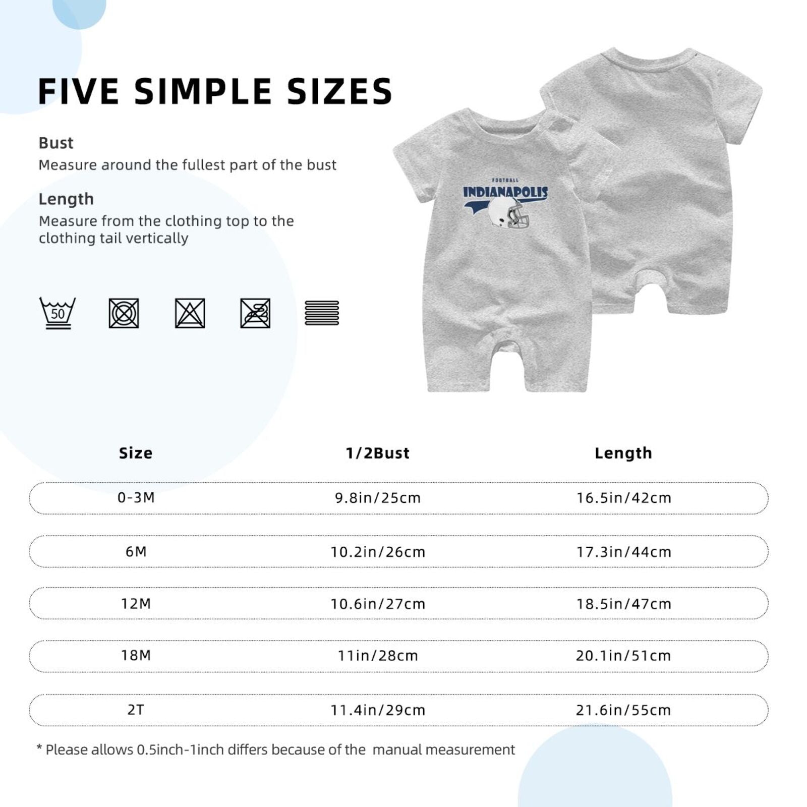 Personalized Indianapolisa Baby Football Bodysuit - Custom Name & Number - Antking ANTKING