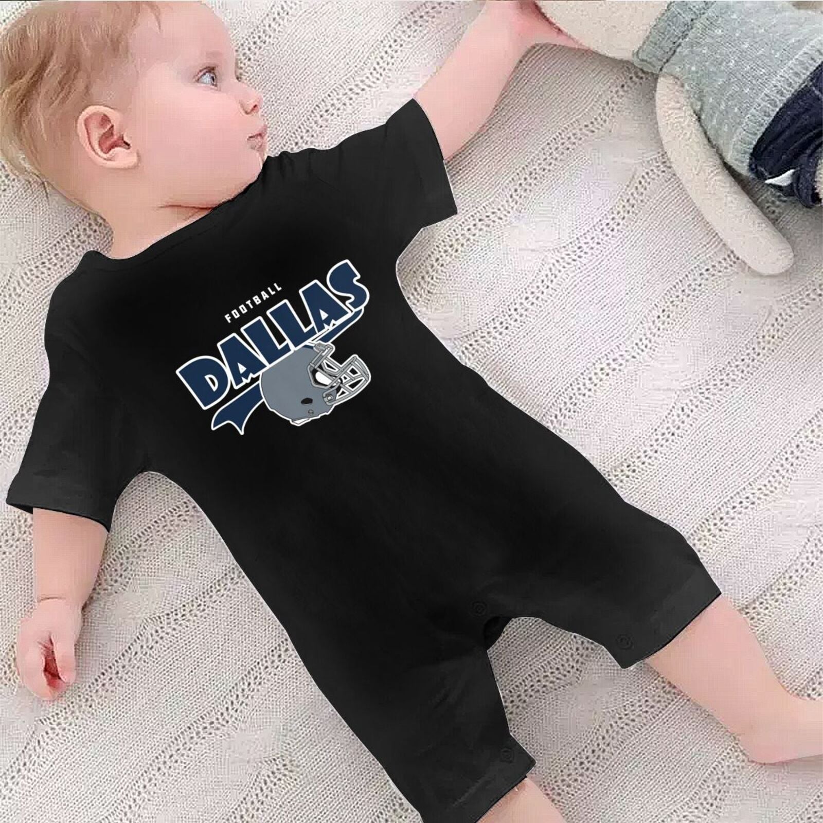 Personalized Dallas Baby Football Bodysuit - Custom Name & Number - Antking ANTKING