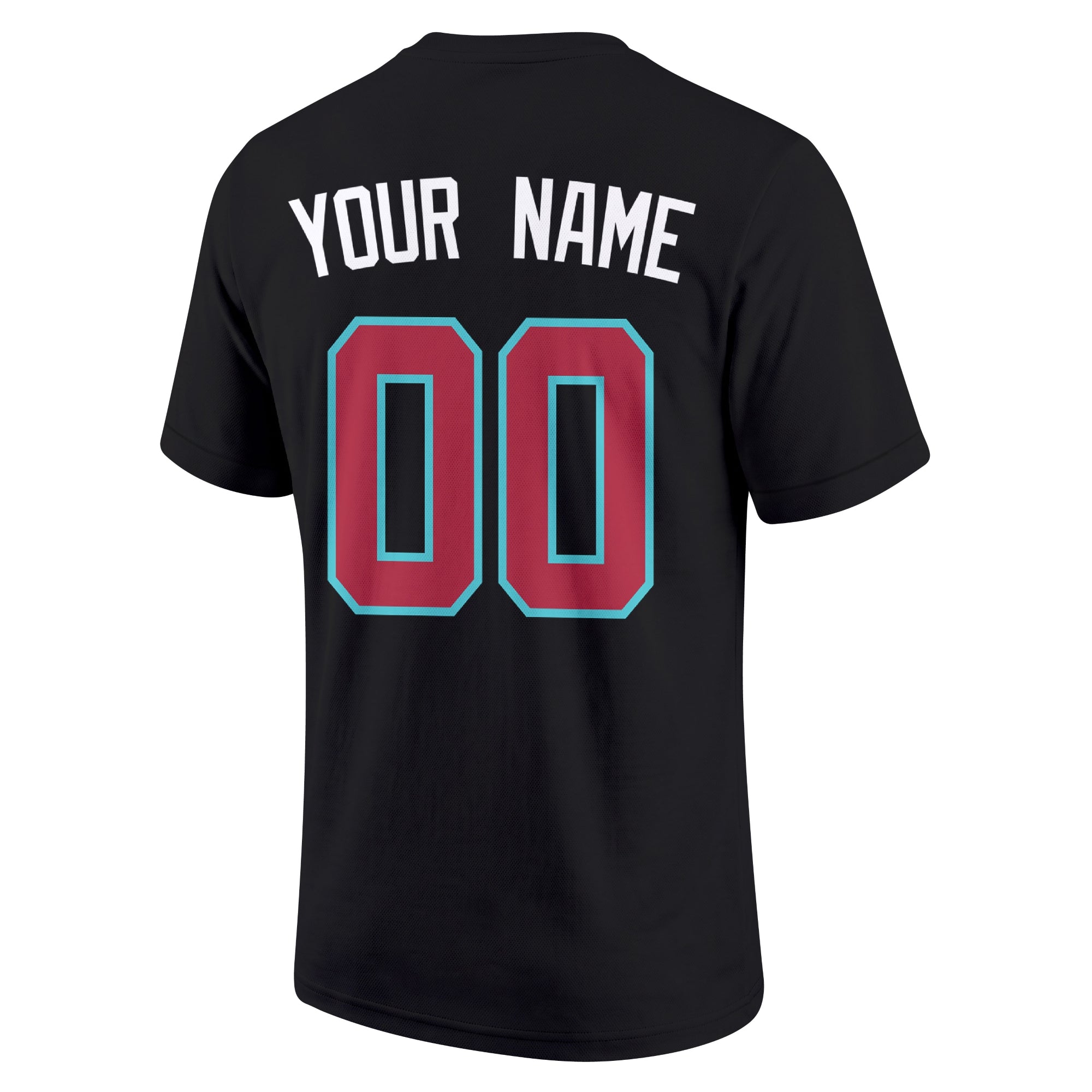 Arizona Black adult baseball T shirt back view with customizable name and large jersey number