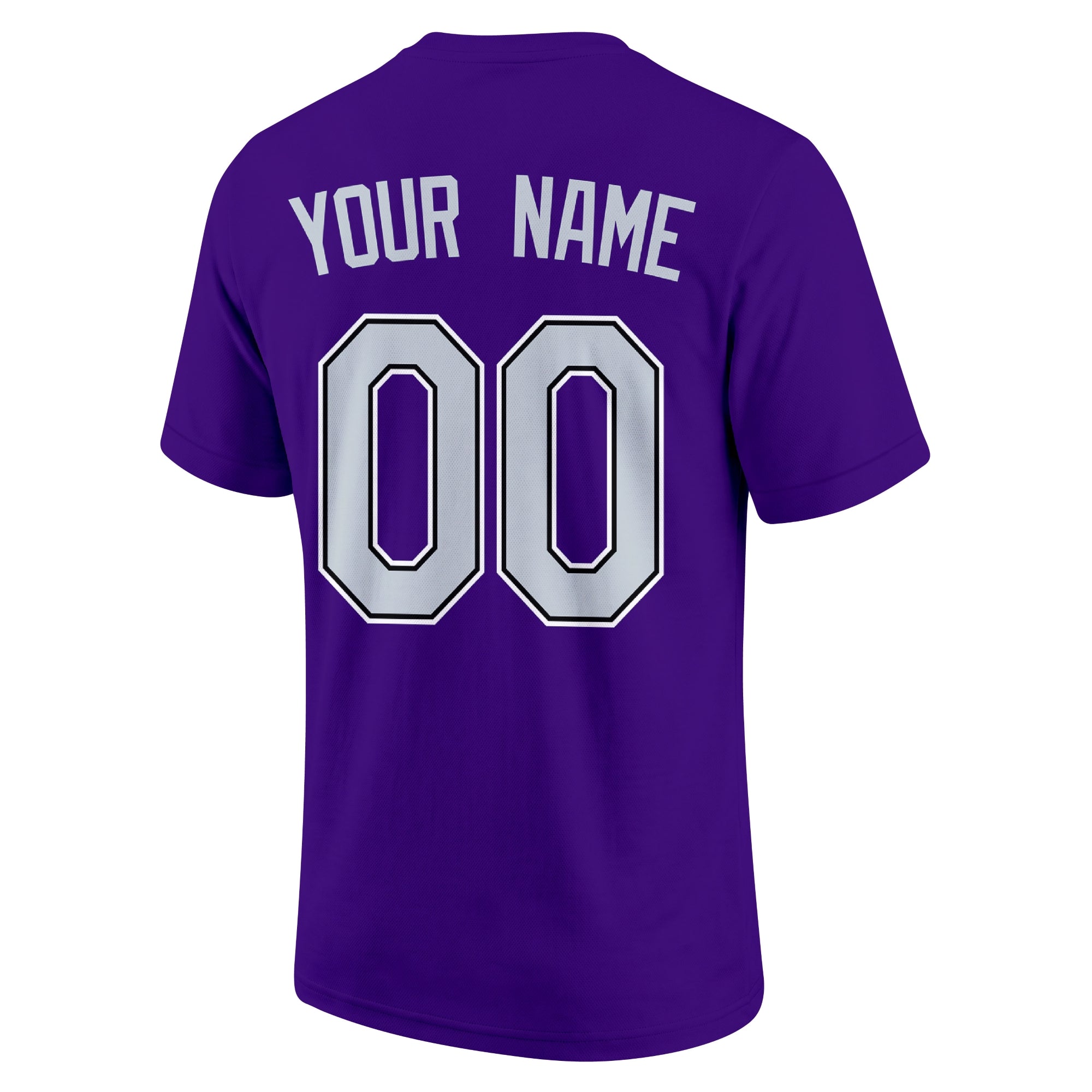 Colorado Purple adult baseball T shirt back view with customizable name and large jersey number