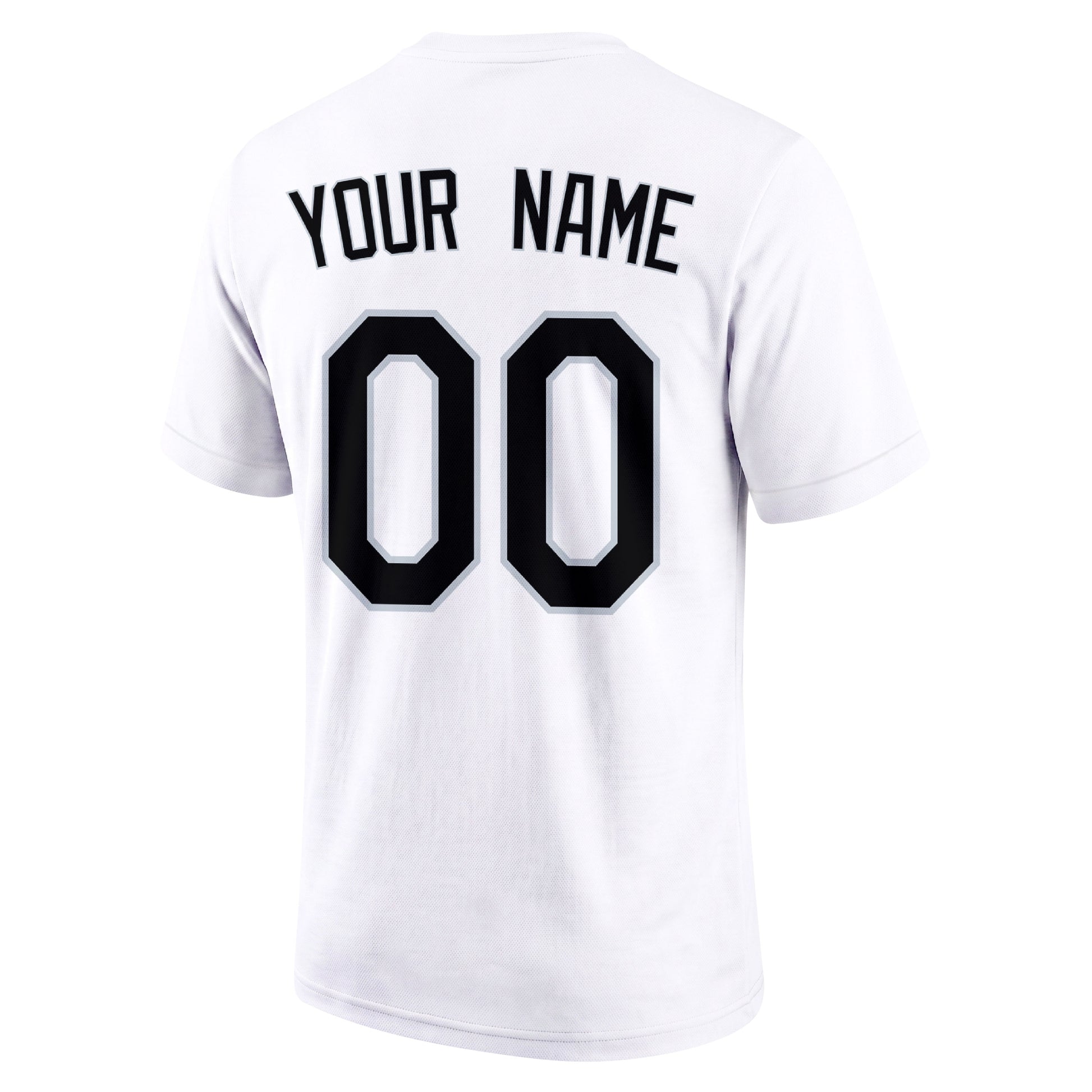 Colorado White adult baseball T shirt back view with customizable name and large jersey number