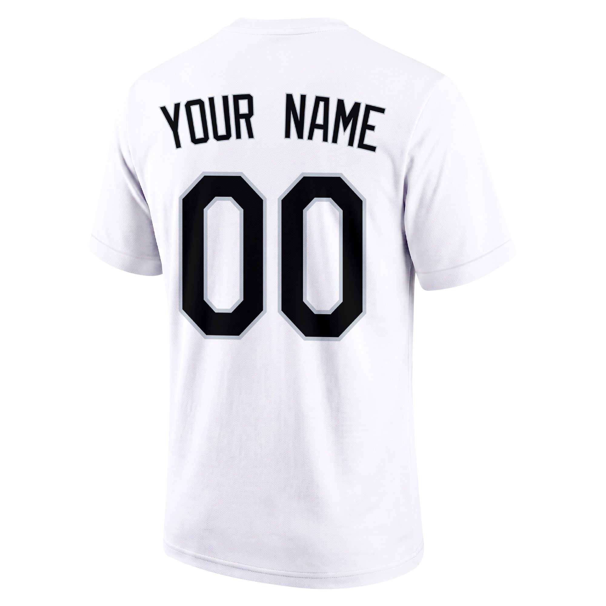 Colorado White adult baseball T shirt back view with customizable name and large jersey number