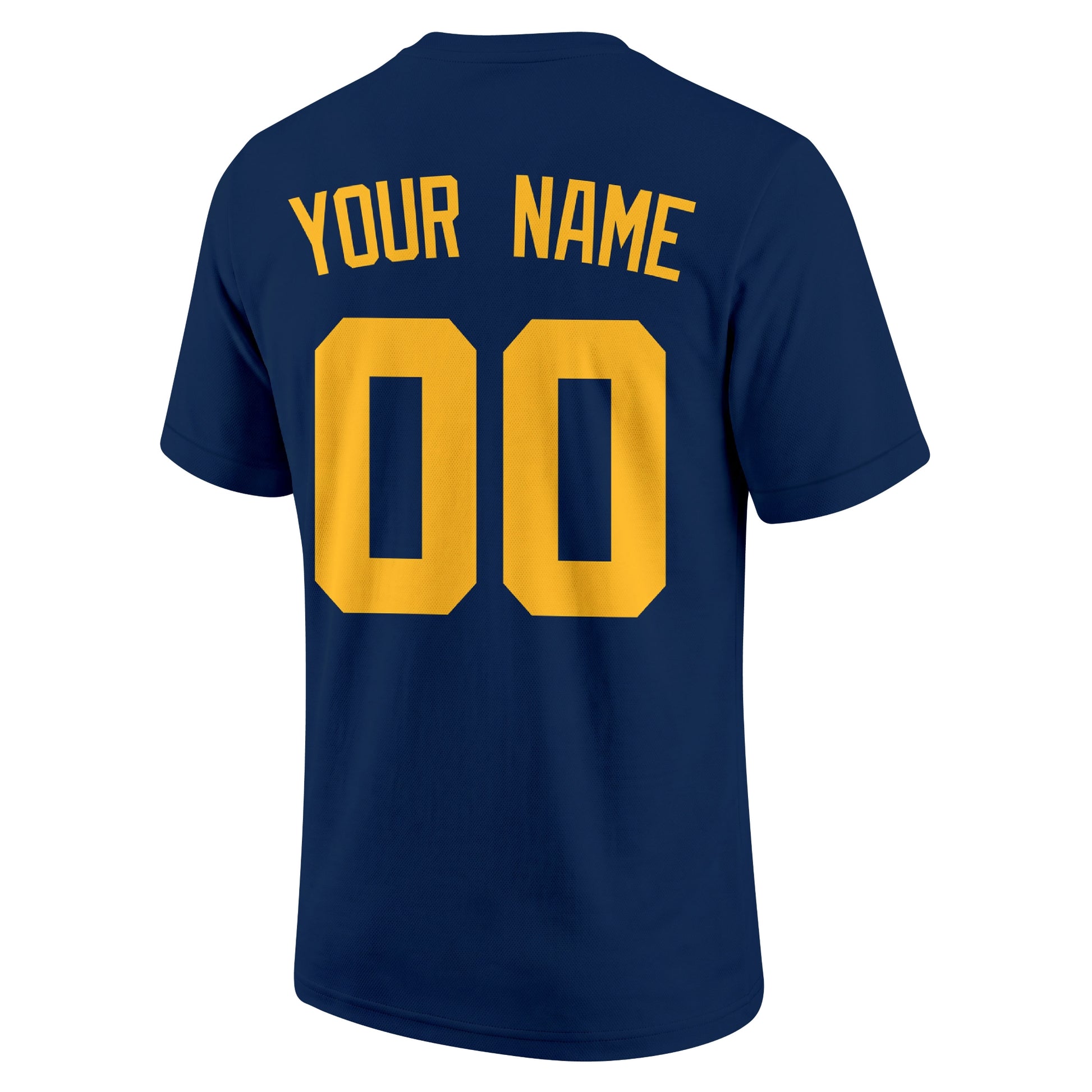 Milwaukee Navy adult baseball T shirt back view with customizable name and large jersey number