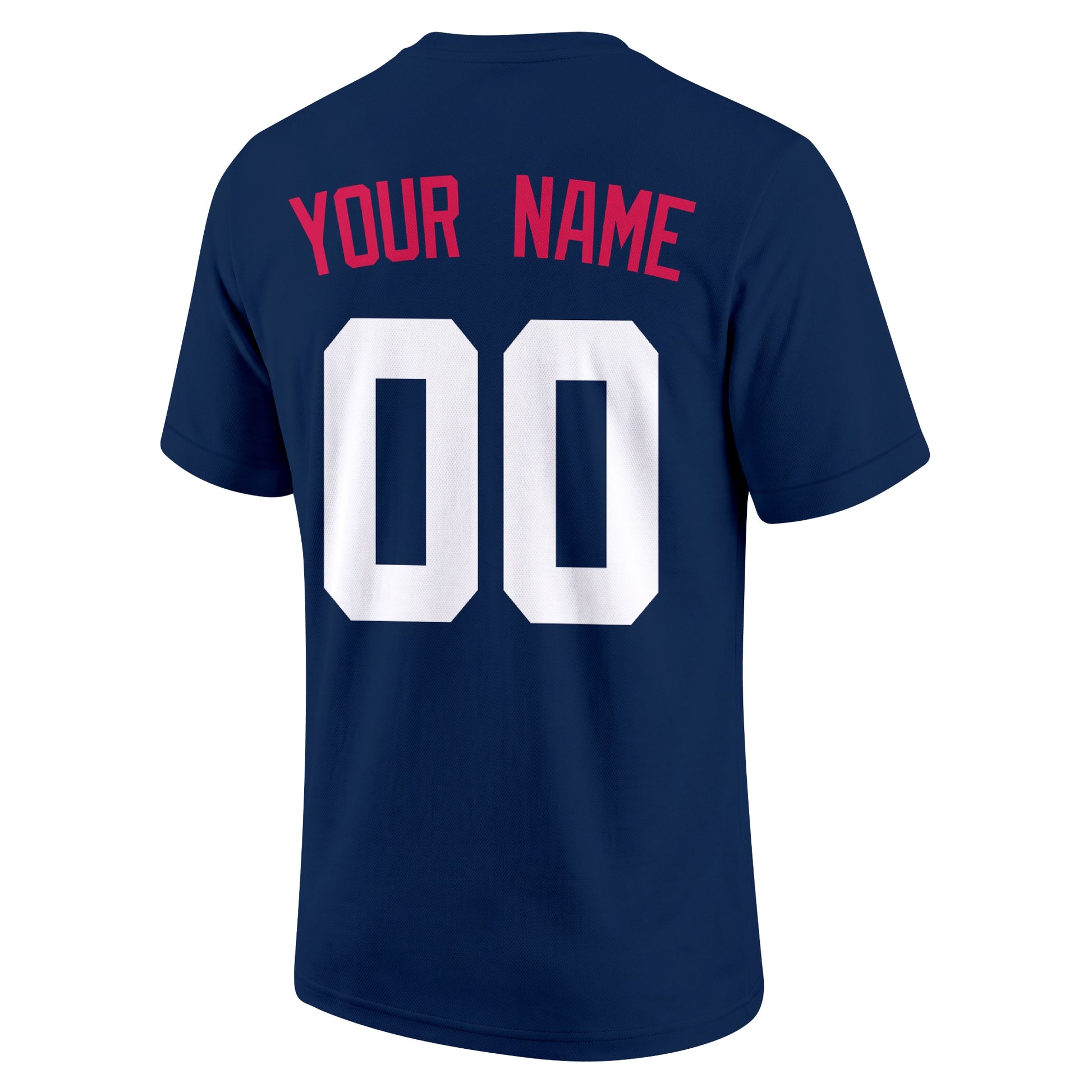 Minnesota Navy adult baseball T shirt back view with customizable name and large jersey number