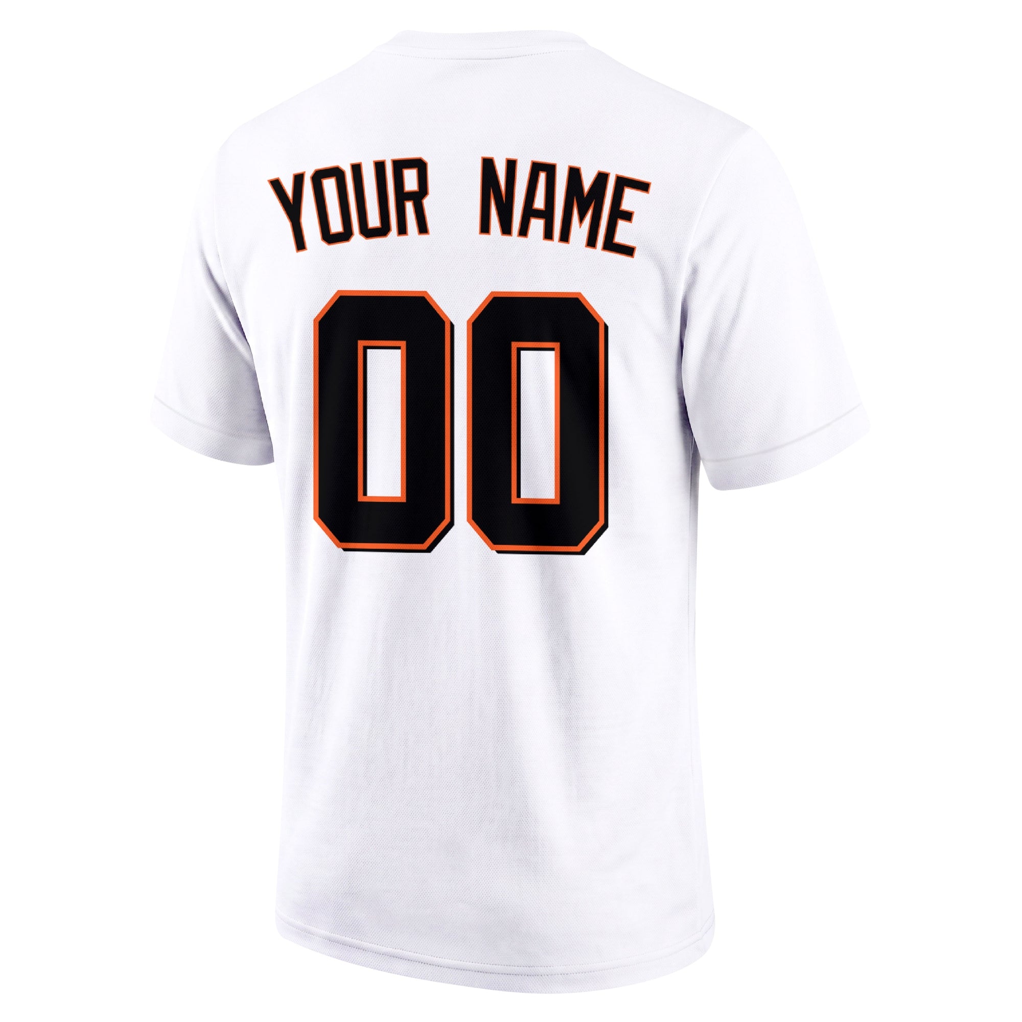San Francisco Cream adult baseball T shirt back view with customizable name and large jersey number