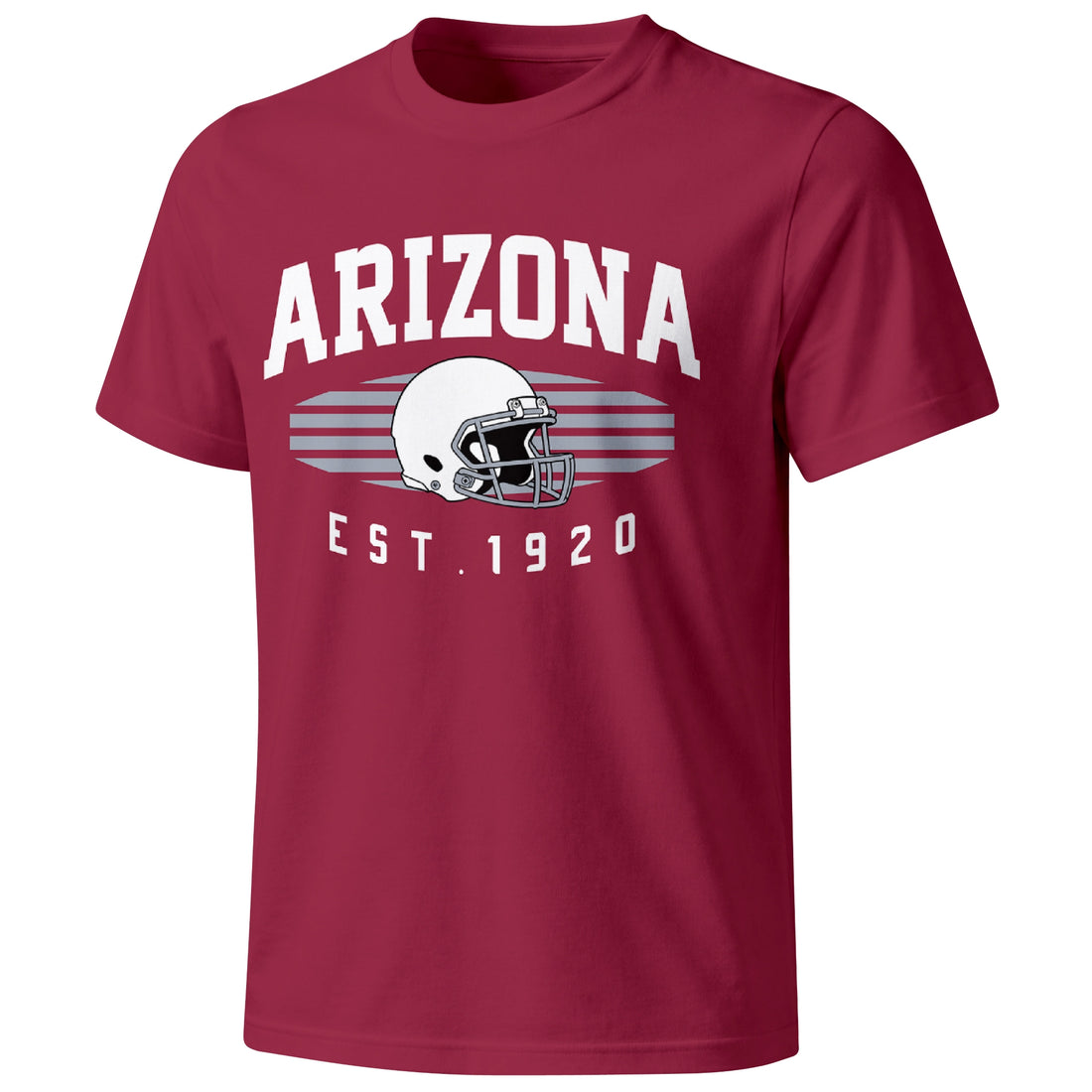 Arizona personalized football T shirt in Red showing front city design and back custom name and number