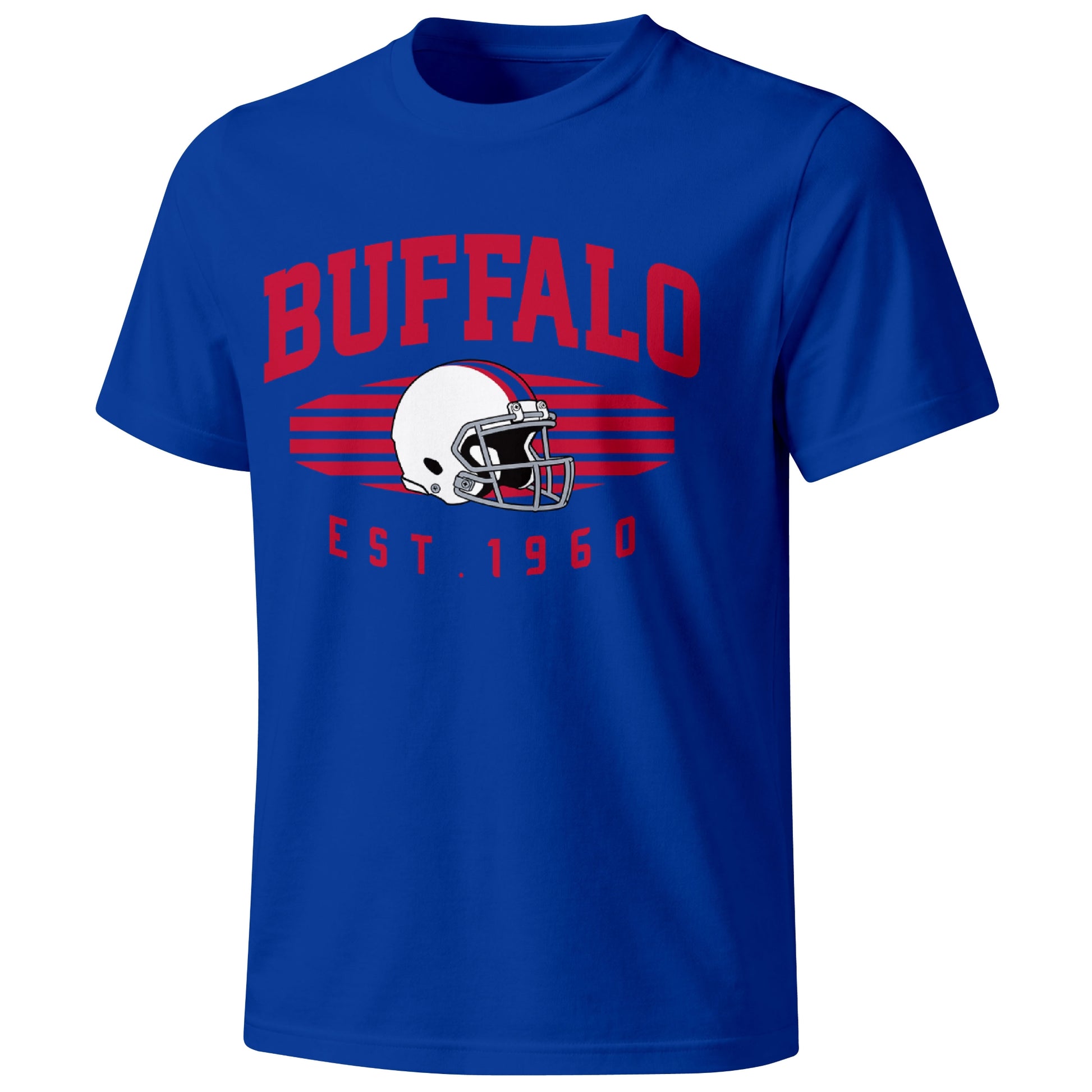 Buffalo football T shirt in Royal showing the front city and football design