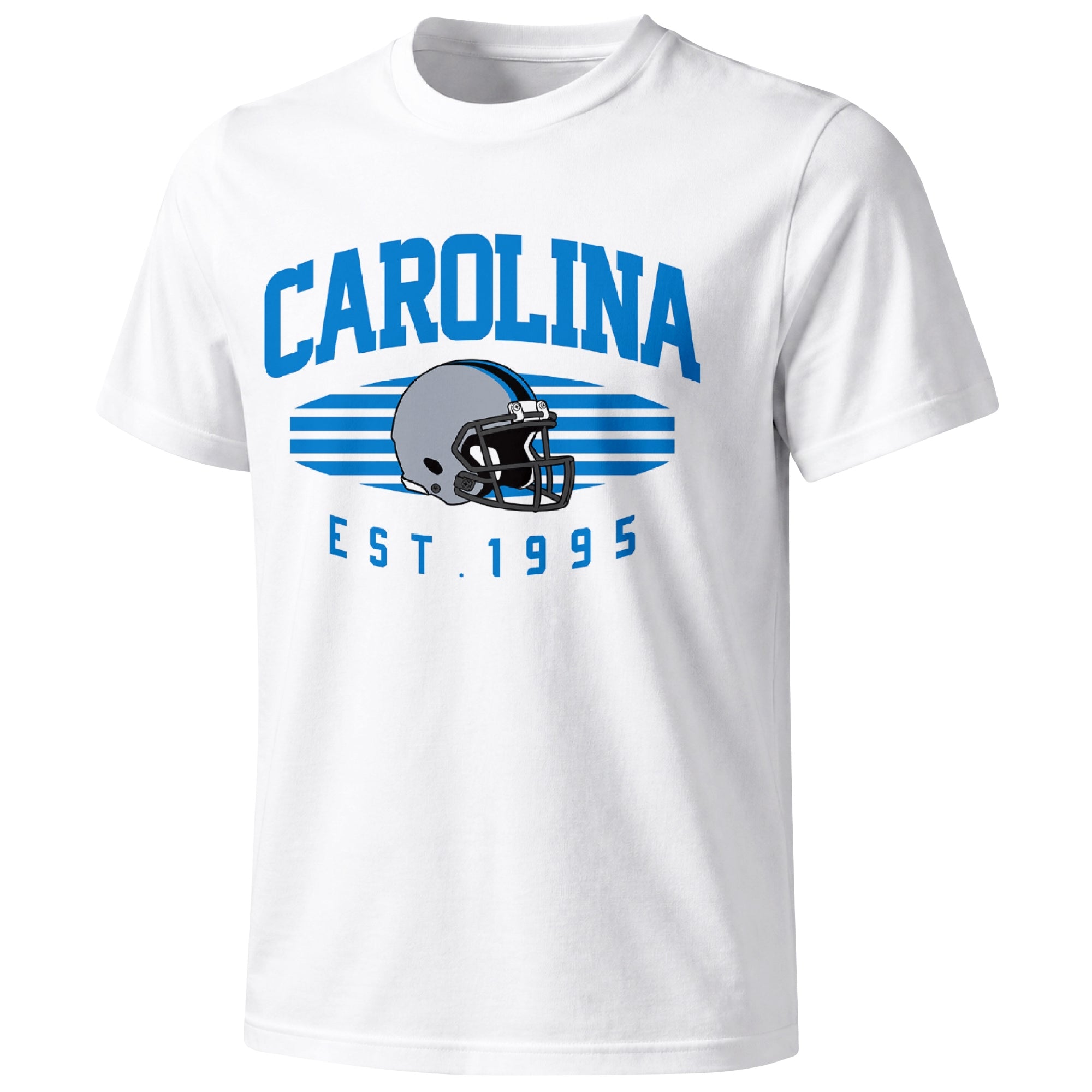 Carolina football T shirt in White showing the front city and football design