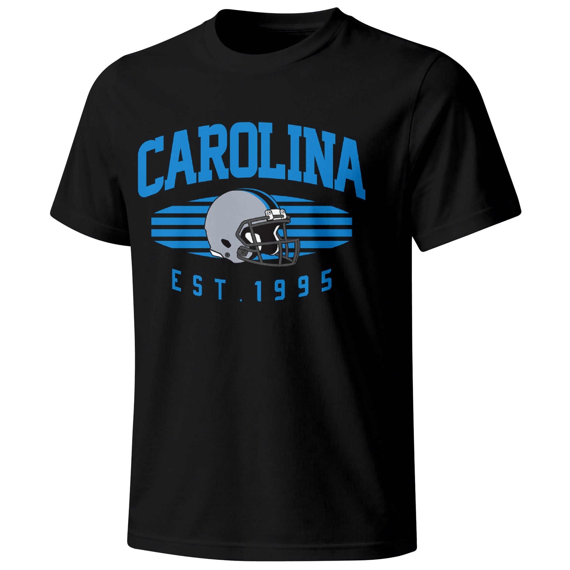 Carolina football T shirt in Black showing the front city and football design
