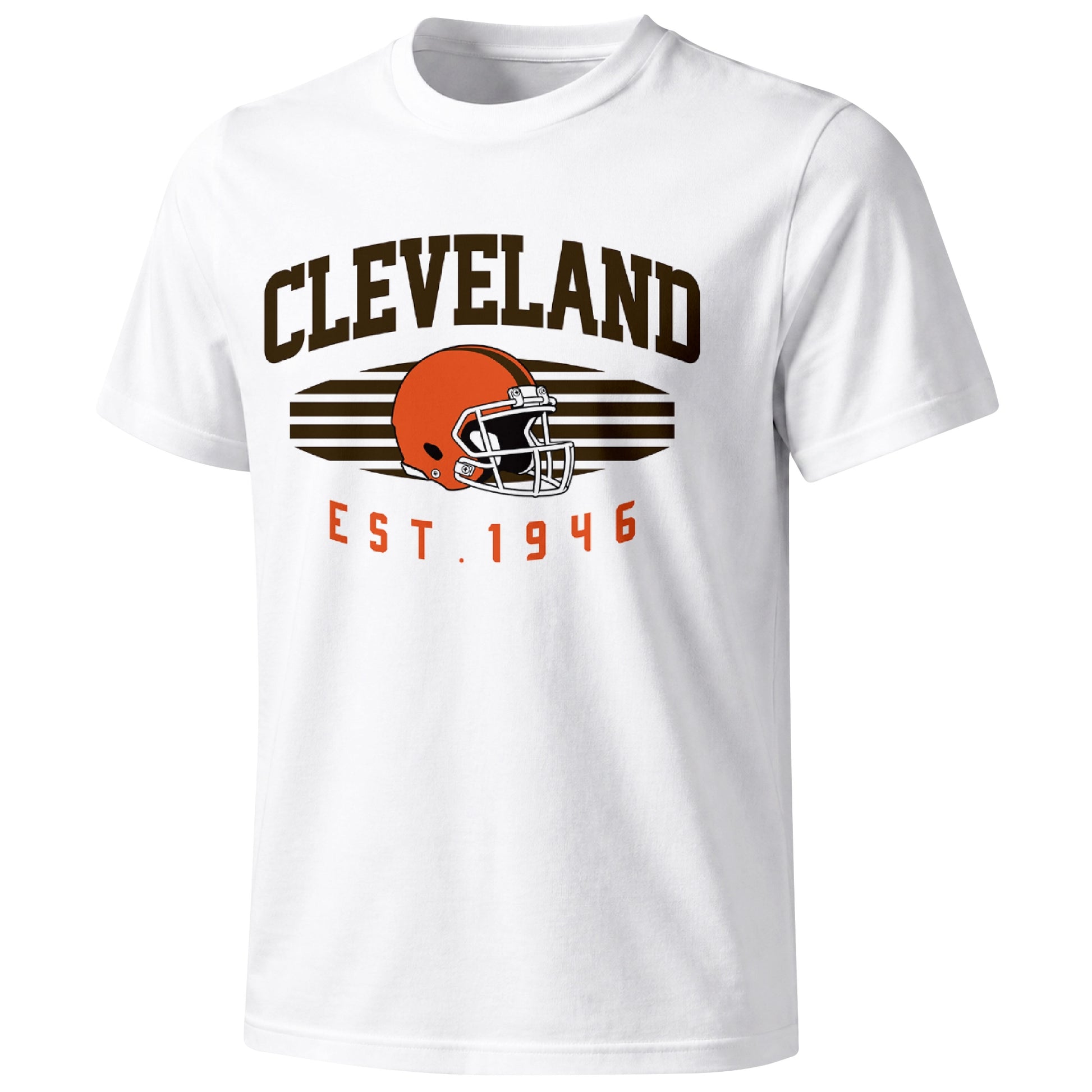 Cleveland football T shirt in White showing the front city and football design