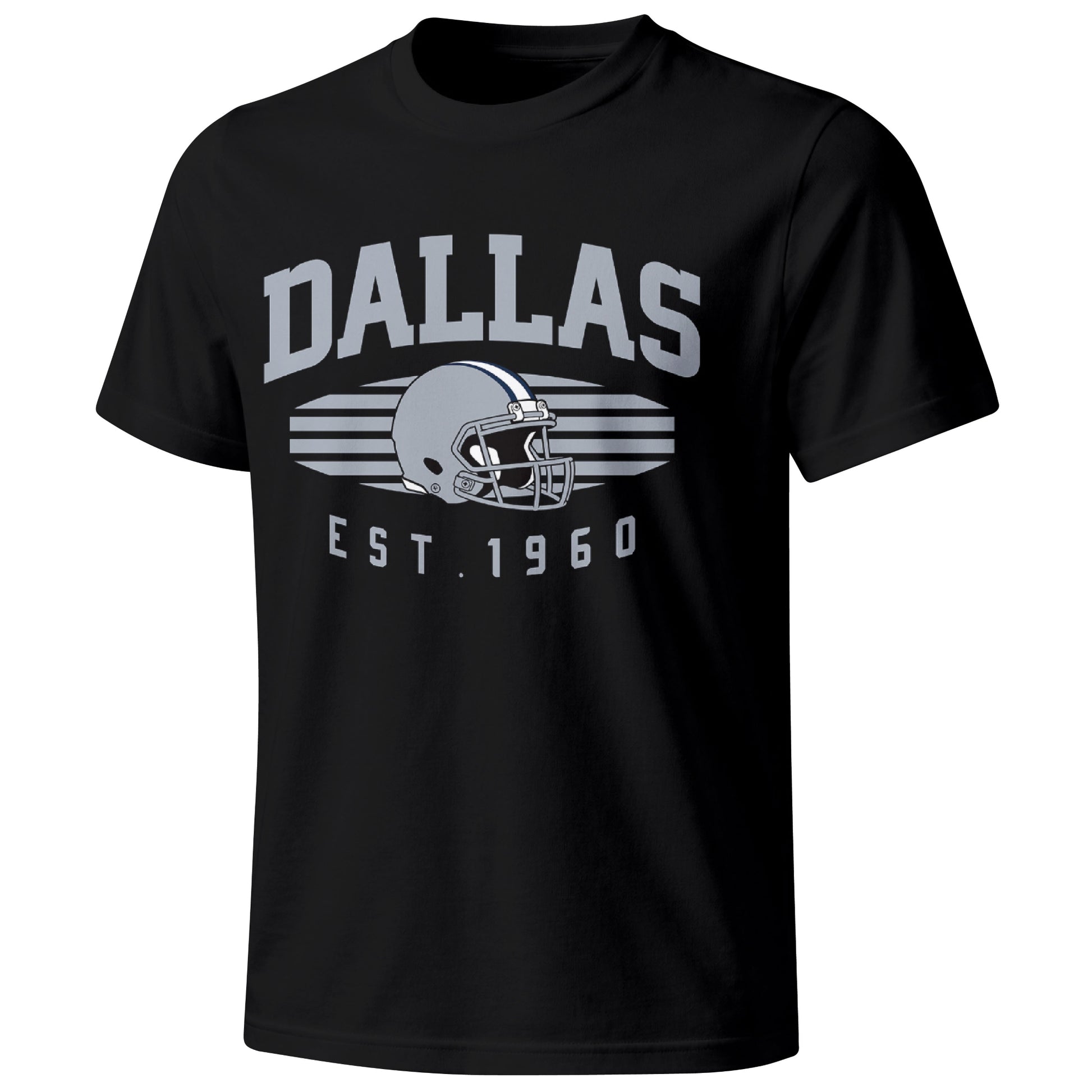 Dallas football T shirt in Black showing the front city and football design