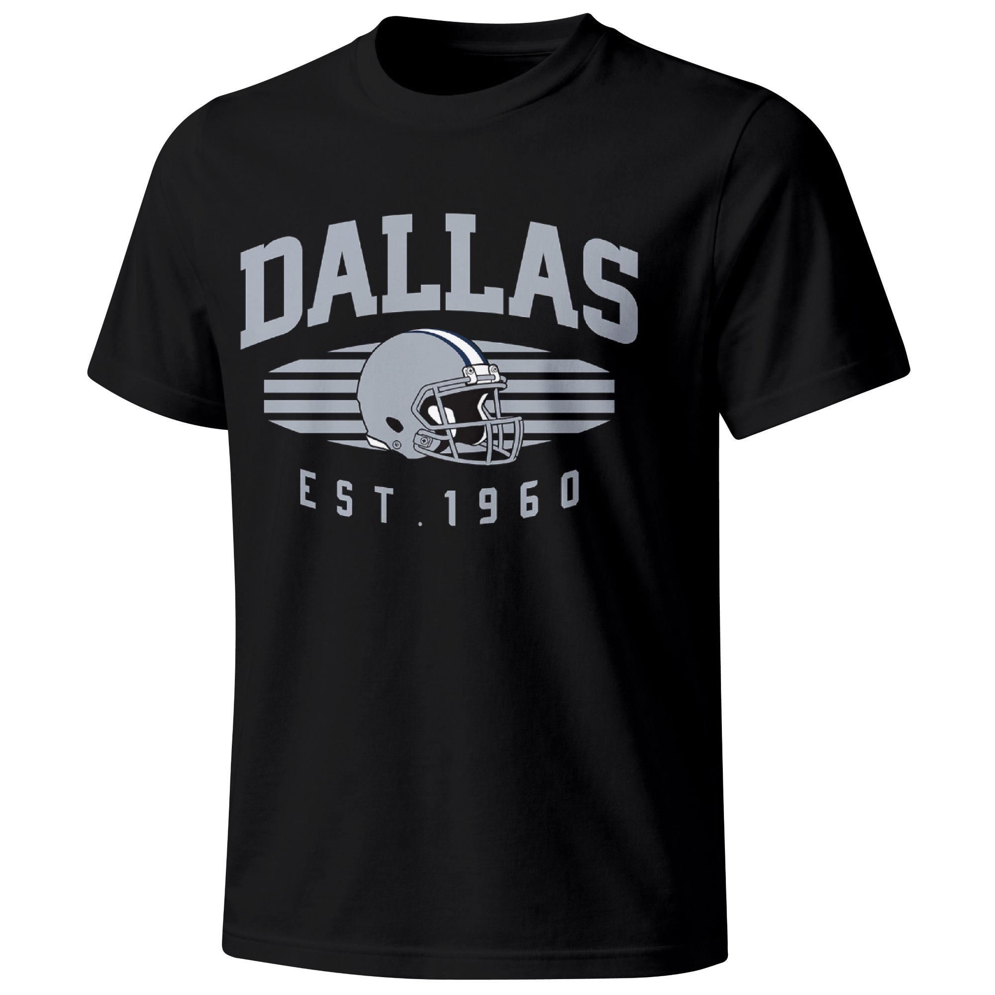 Dallas football T shirt in Black showing the front city and football design