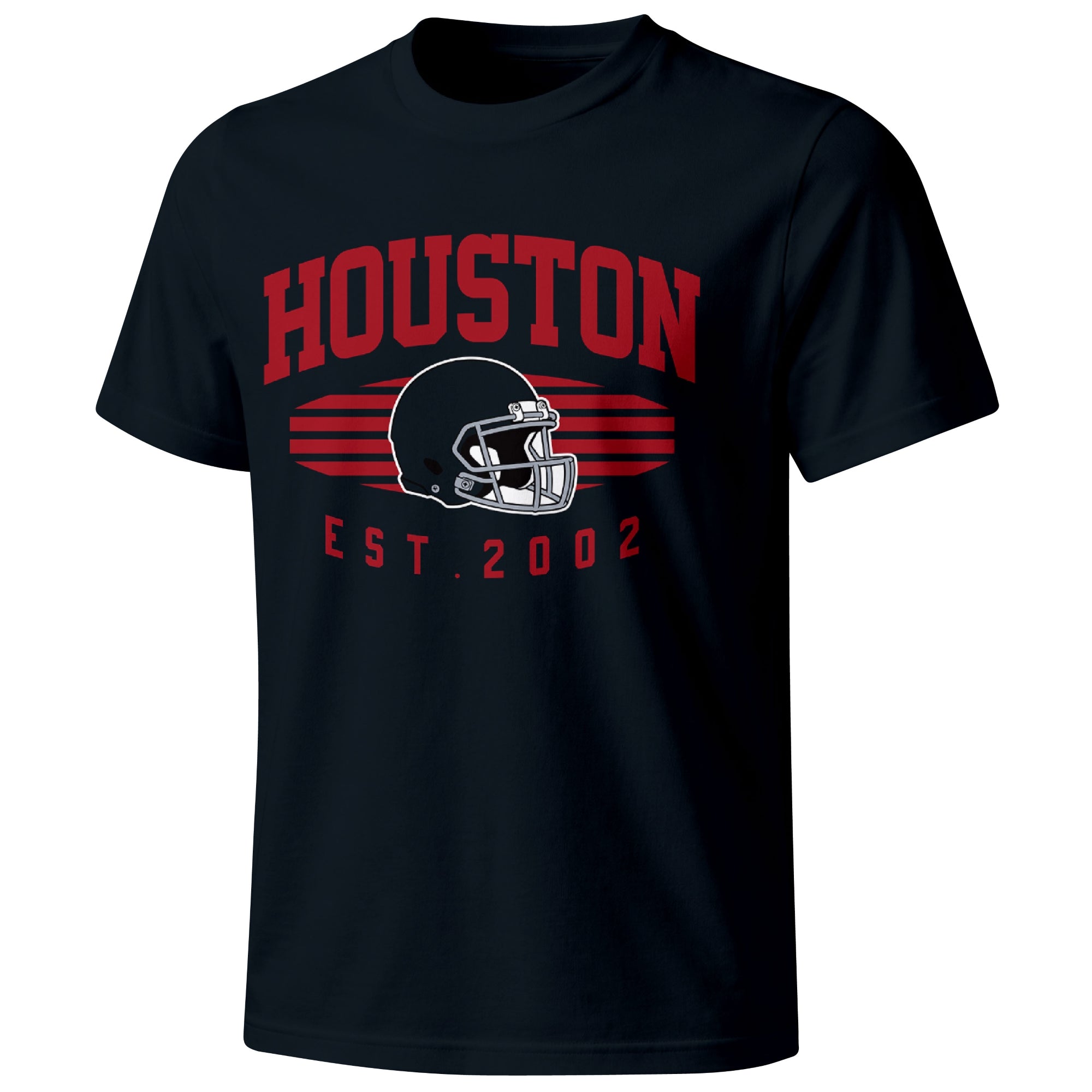 Houston football T shirt in Navy showing the front city and football design
