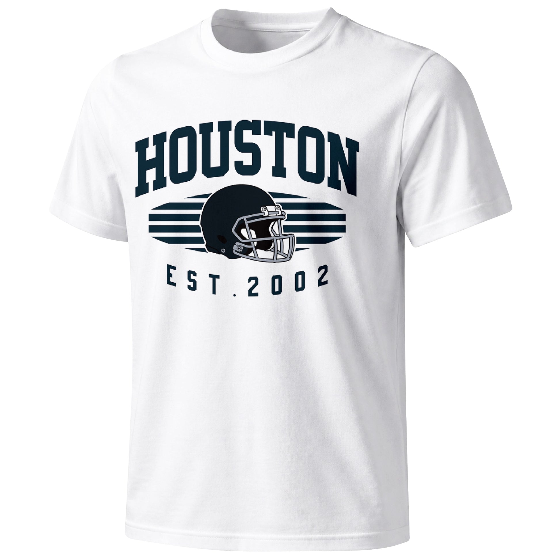 Houston football T shirt in White showing the front city and football design