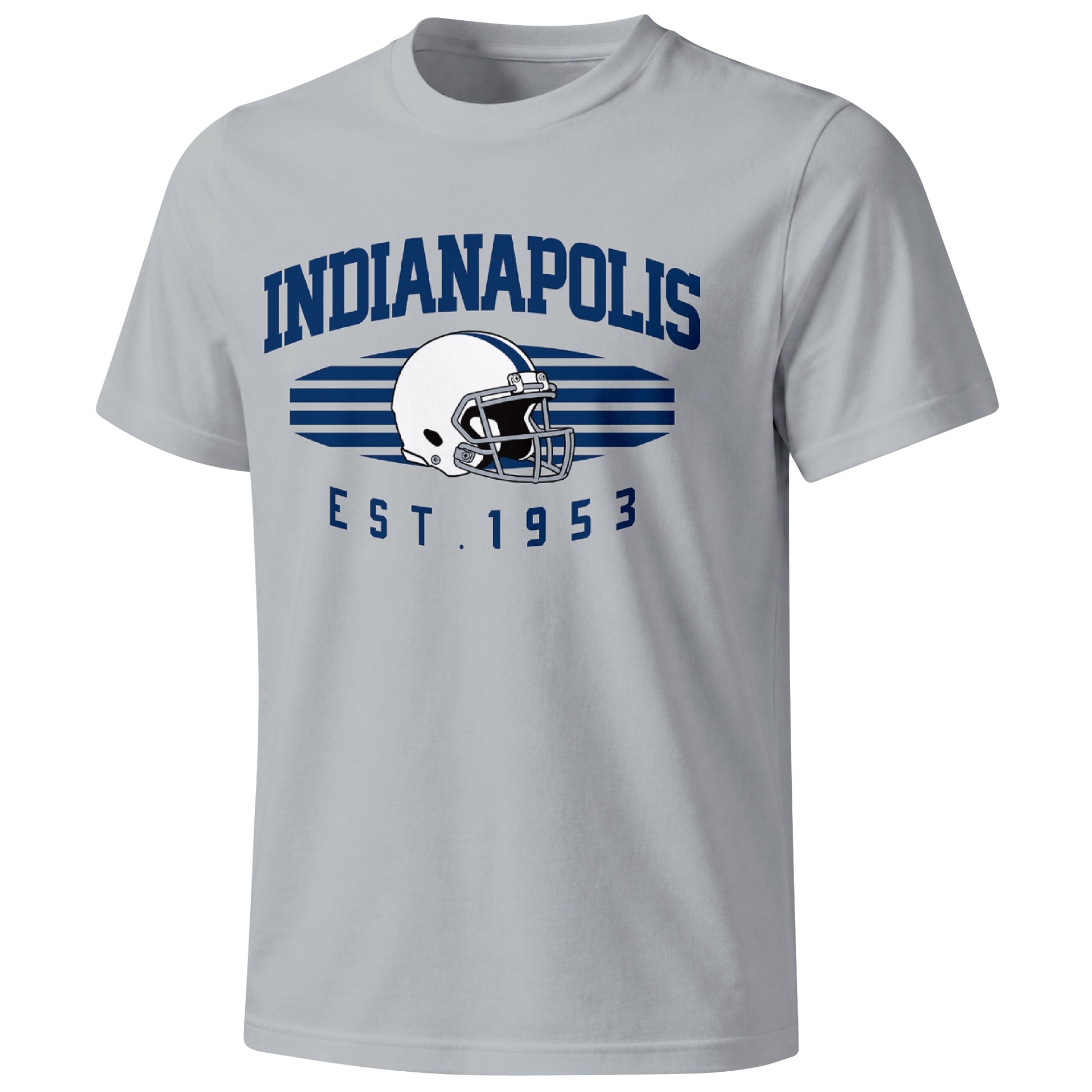 Indianapolis football T shirt in Gray showing the front city and football design