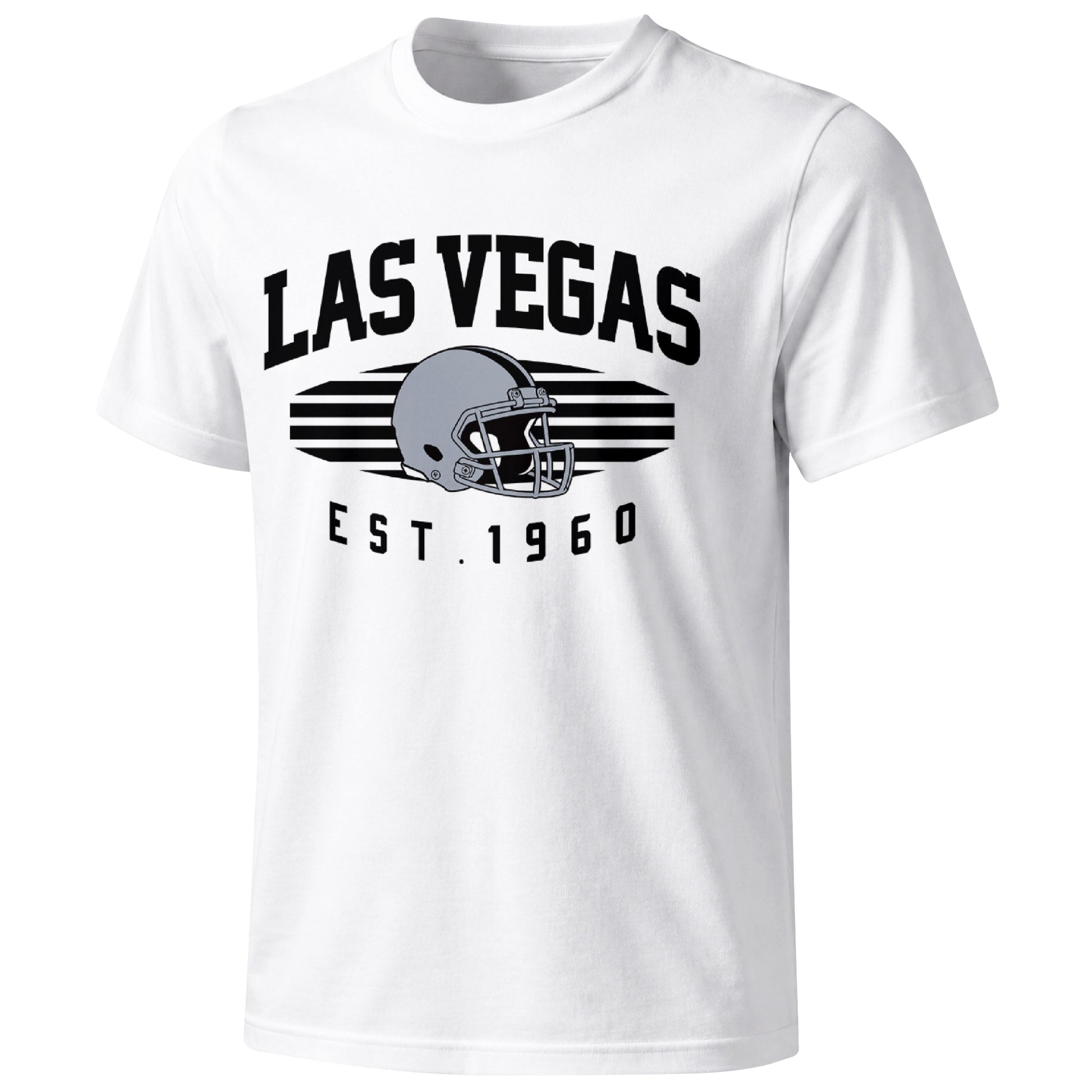 Las Vegas football T shirt in White showing the front city and football design
