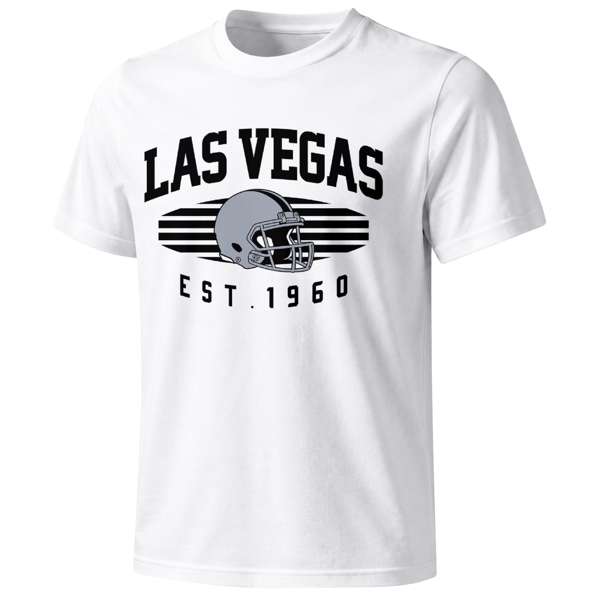 Las Vegas football T shirt in White showing the front city and football design