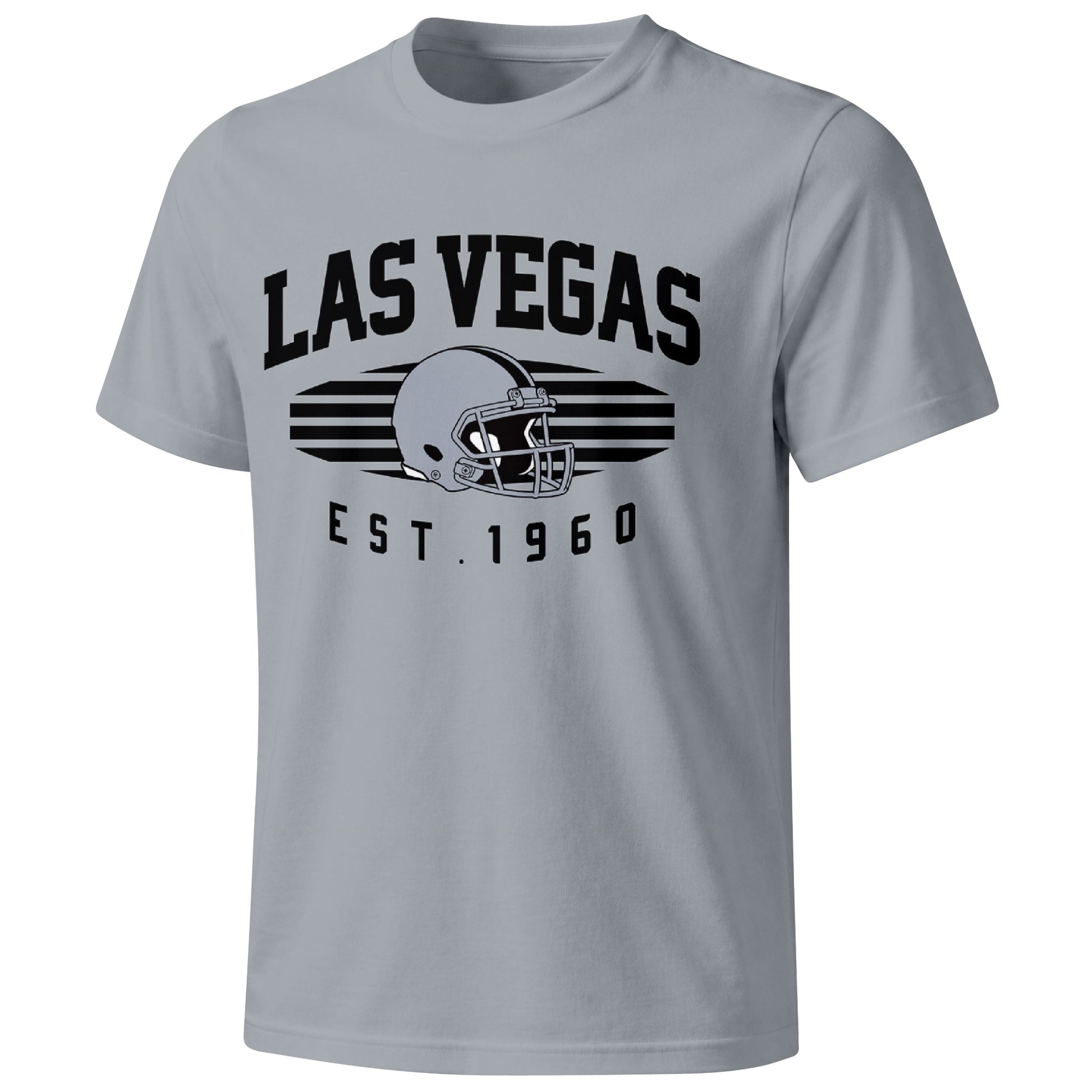 Las Vegas football T shirt in Gray showing the front city and football design