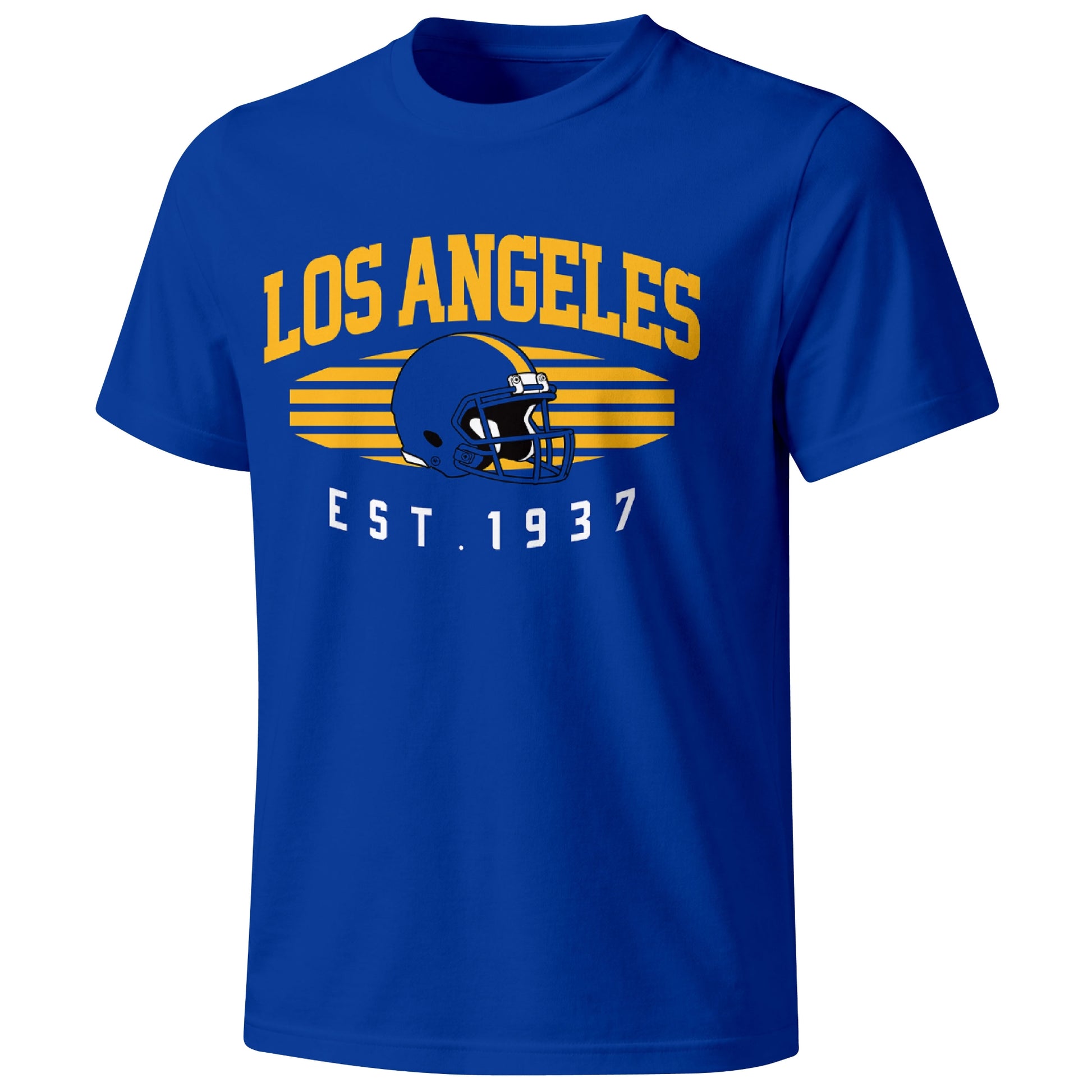 Los Angeles Royal football T shirt in Royal showing the front city and football design