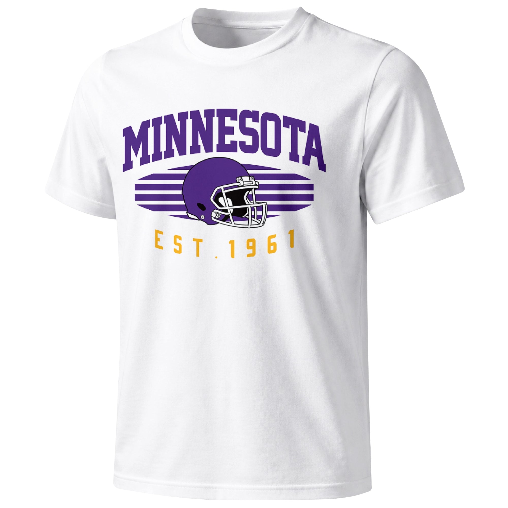 Minnesota football T shirt in White showing the front city and football design