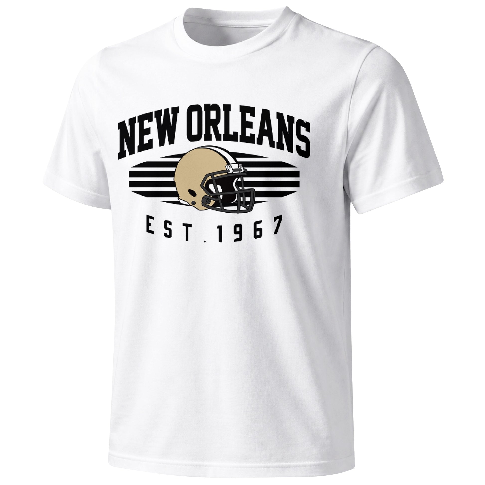 New Orleans football T shirt in White showing the front city and football design