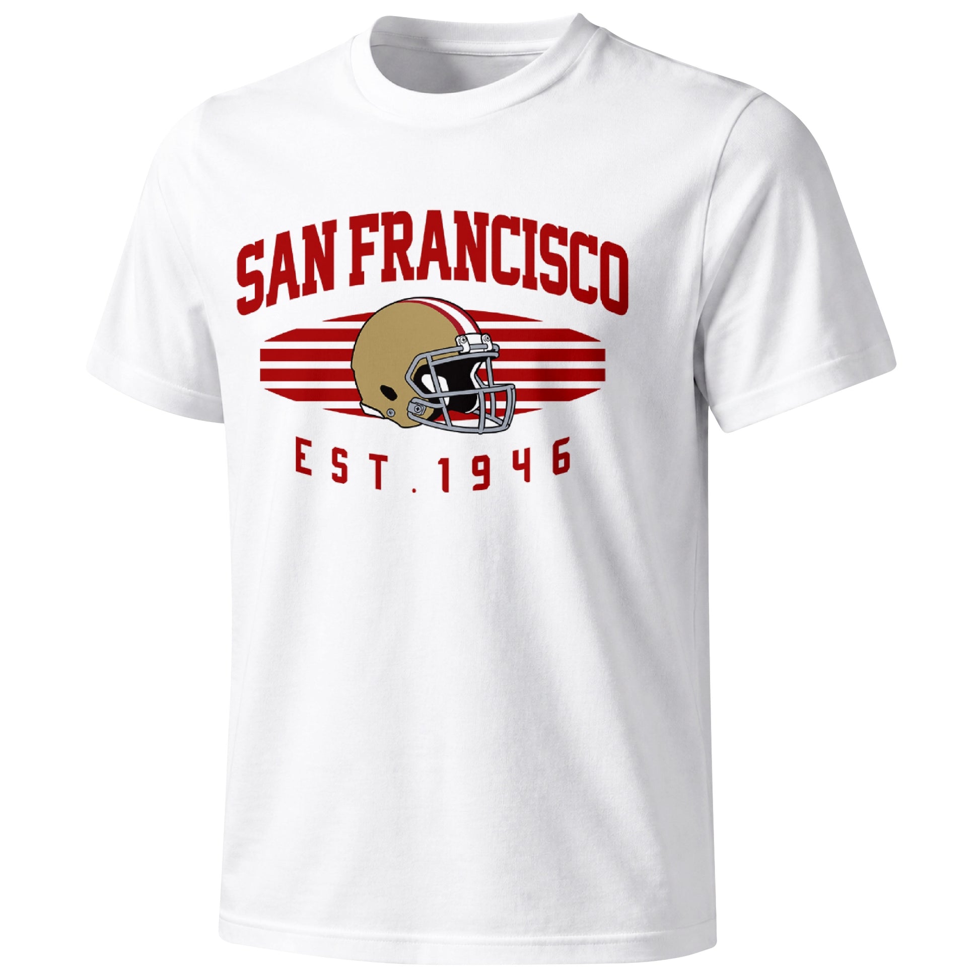 San Francisco football T shirt in White showing the front city and football design