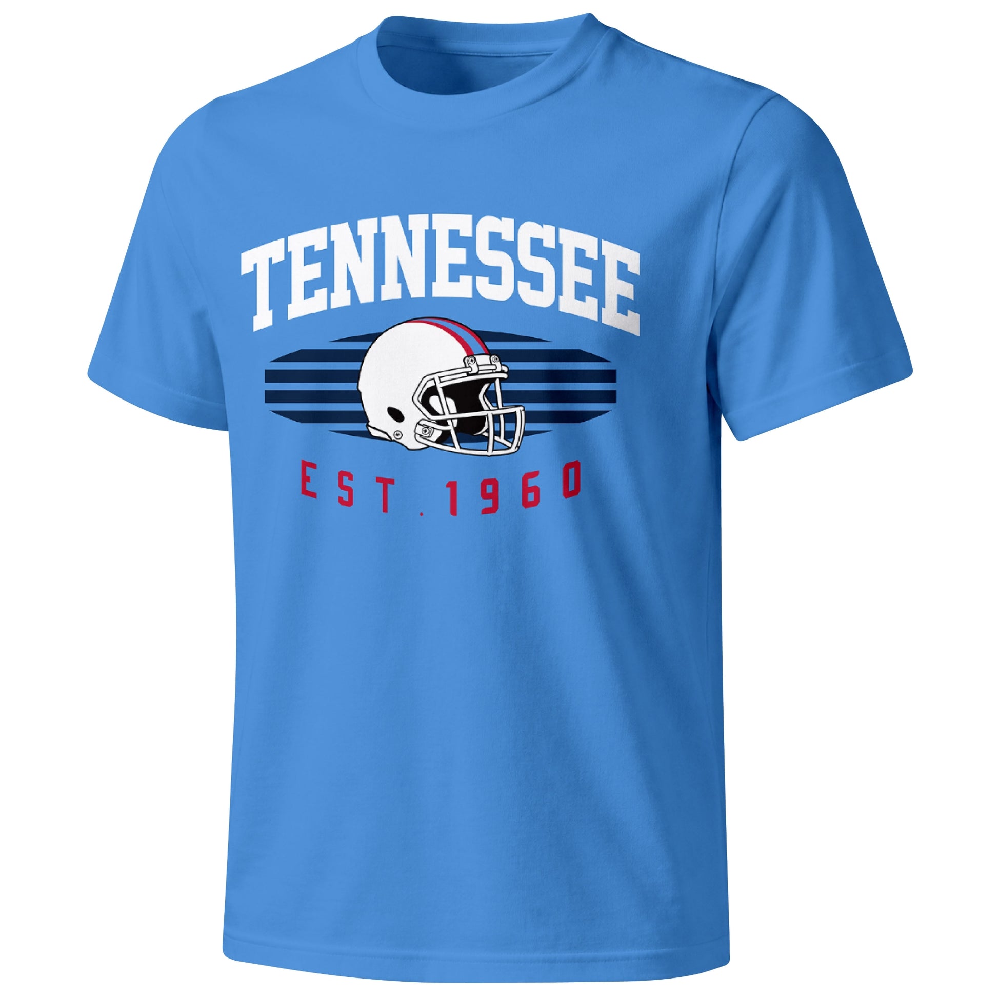 Tennessee football T shirt in Navy showing the front city and football design