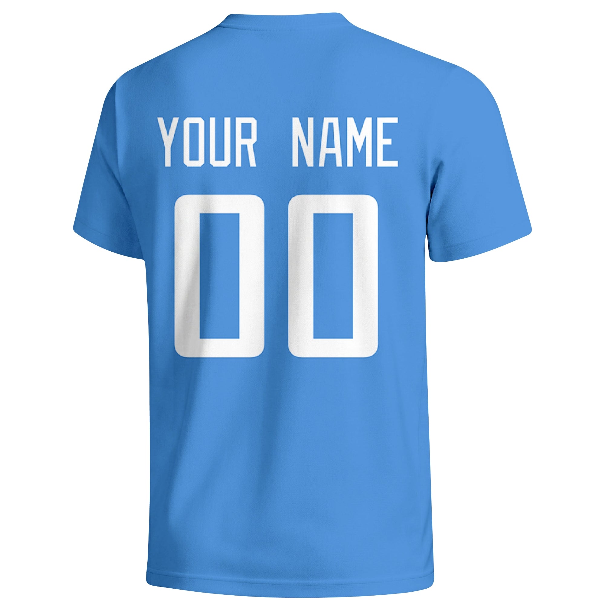 Tennessee personalized football T shirt in Navy showing the back custom name and number