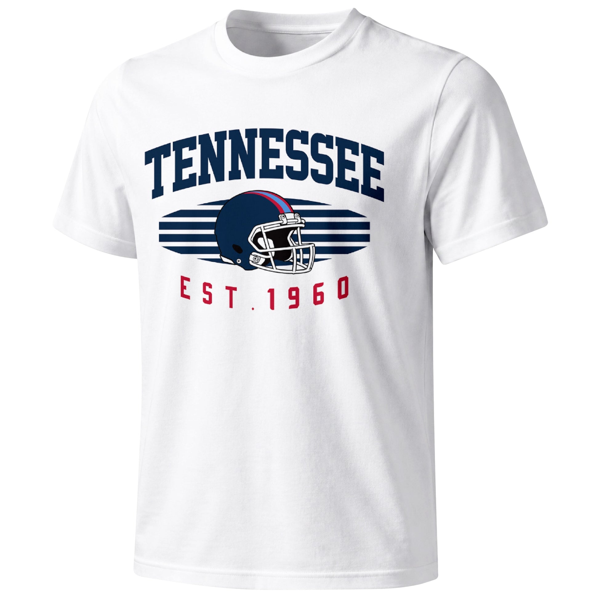 Tennessee football T shirt in White showing the front city and football design