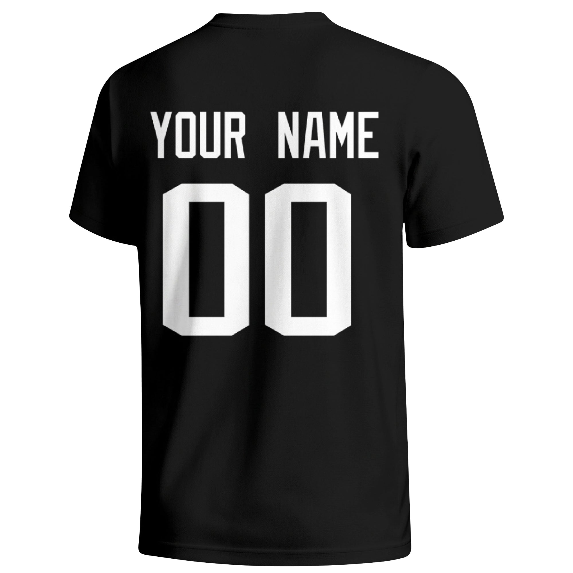 Jacksonville personalized football badge T shirt in Black showing the back custom name and number