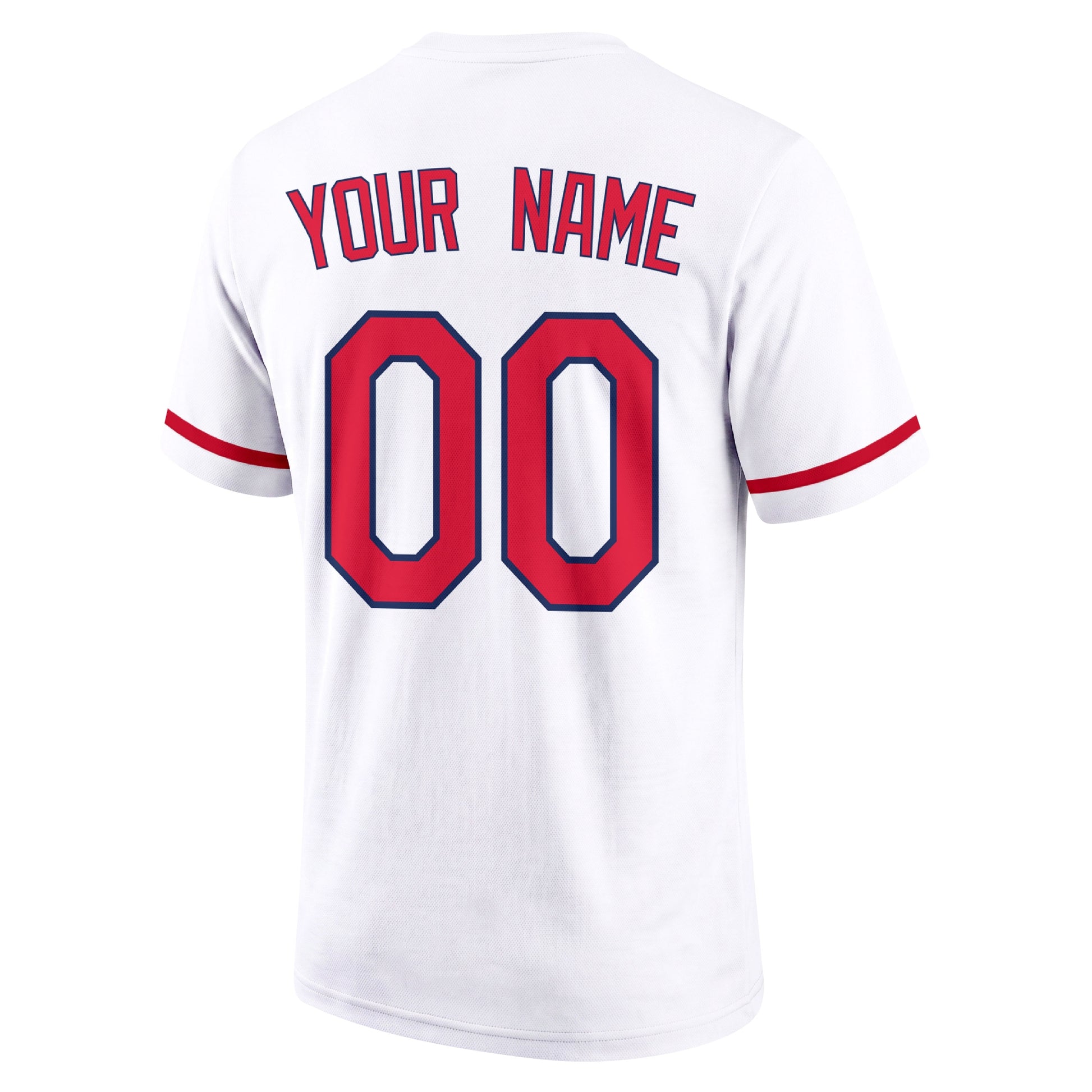 Cincinnati White adult baseball T shirt back view with customizable name and large jersey style number