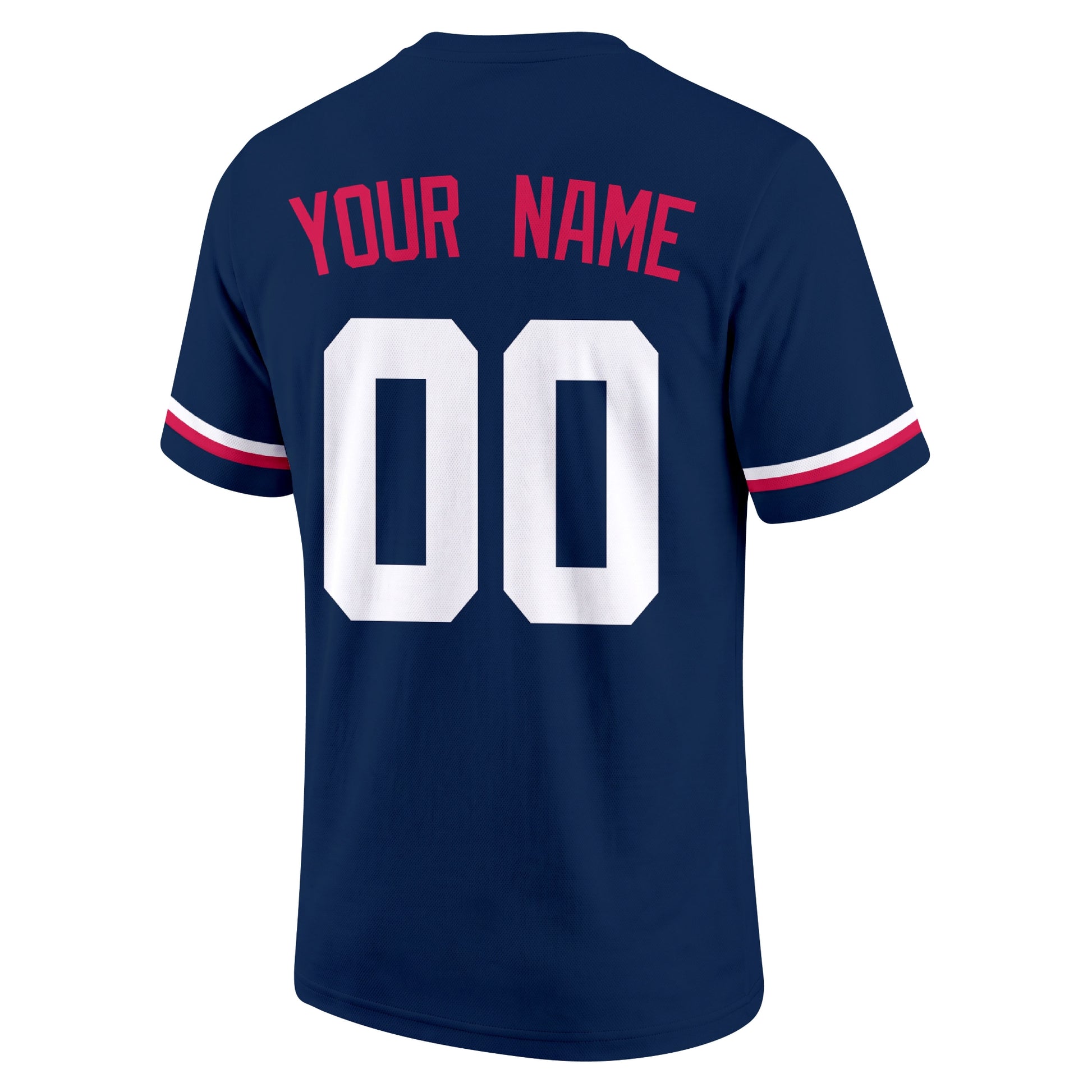 Minnesota Navy adult baseball T shirt back view with customizable name and large jersey style number