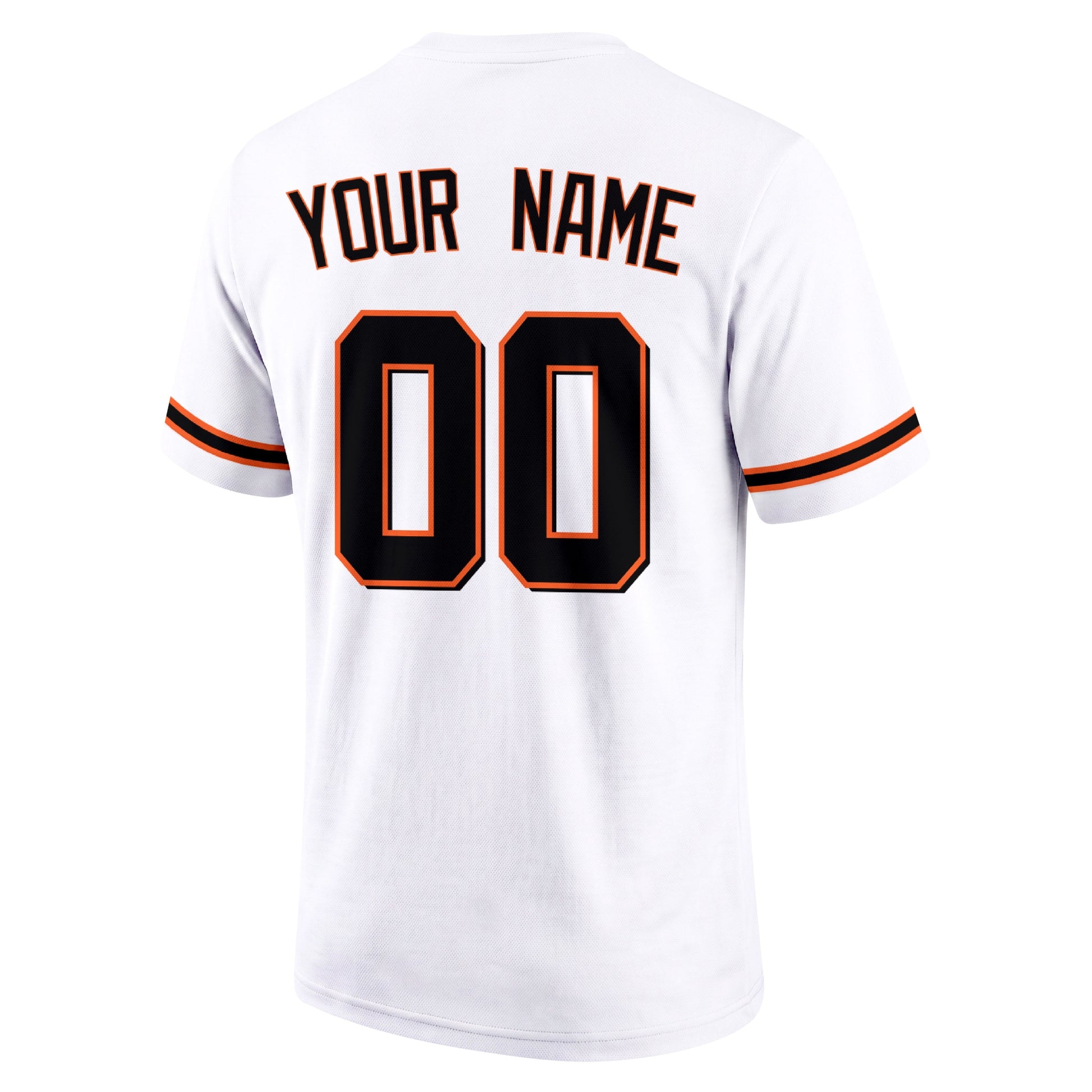 San Francisco Cream adult baseball T shirt back view with customizable name and large jersey style number