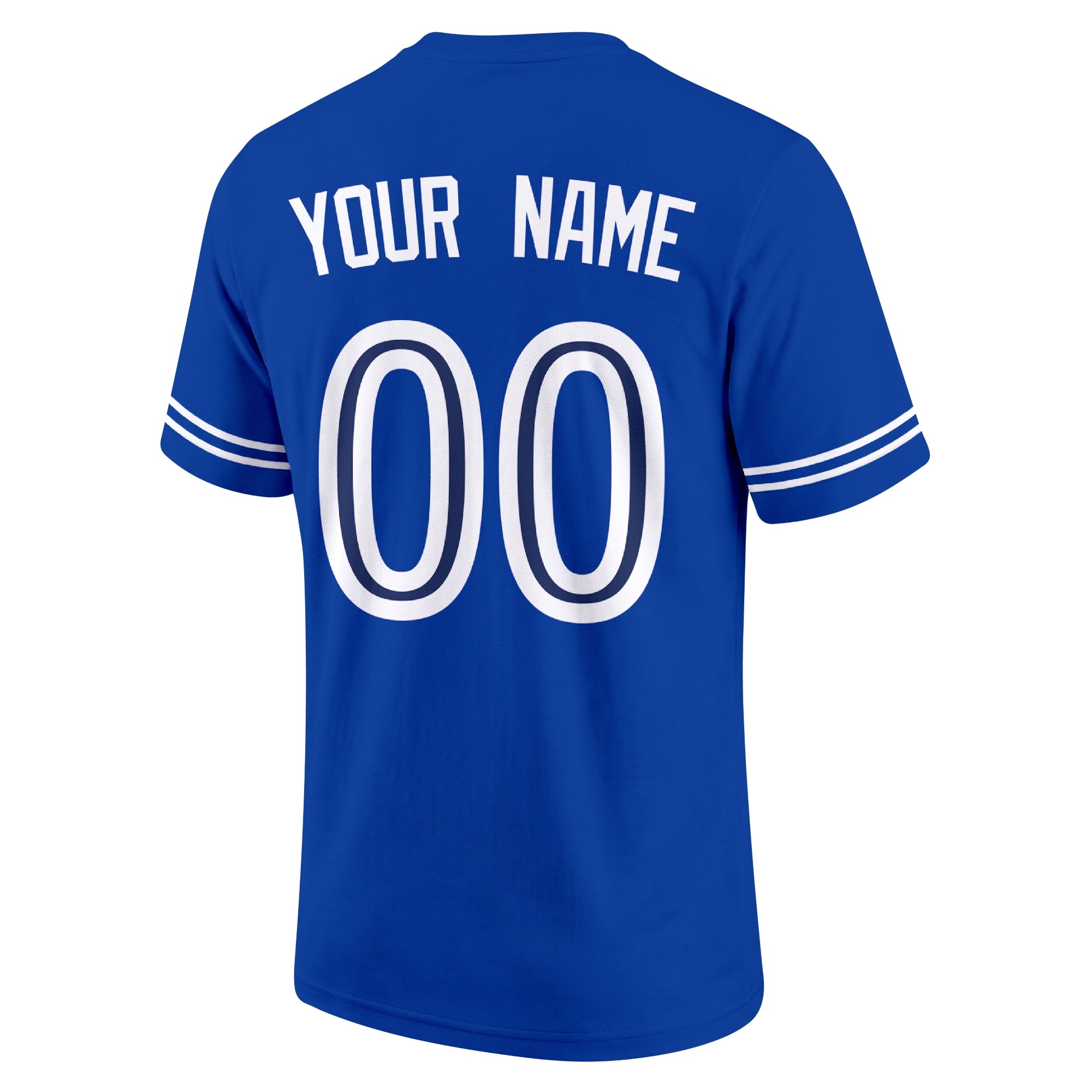 Toronto Royal adult baseball T shirt back view with customizable name and large jersey style number