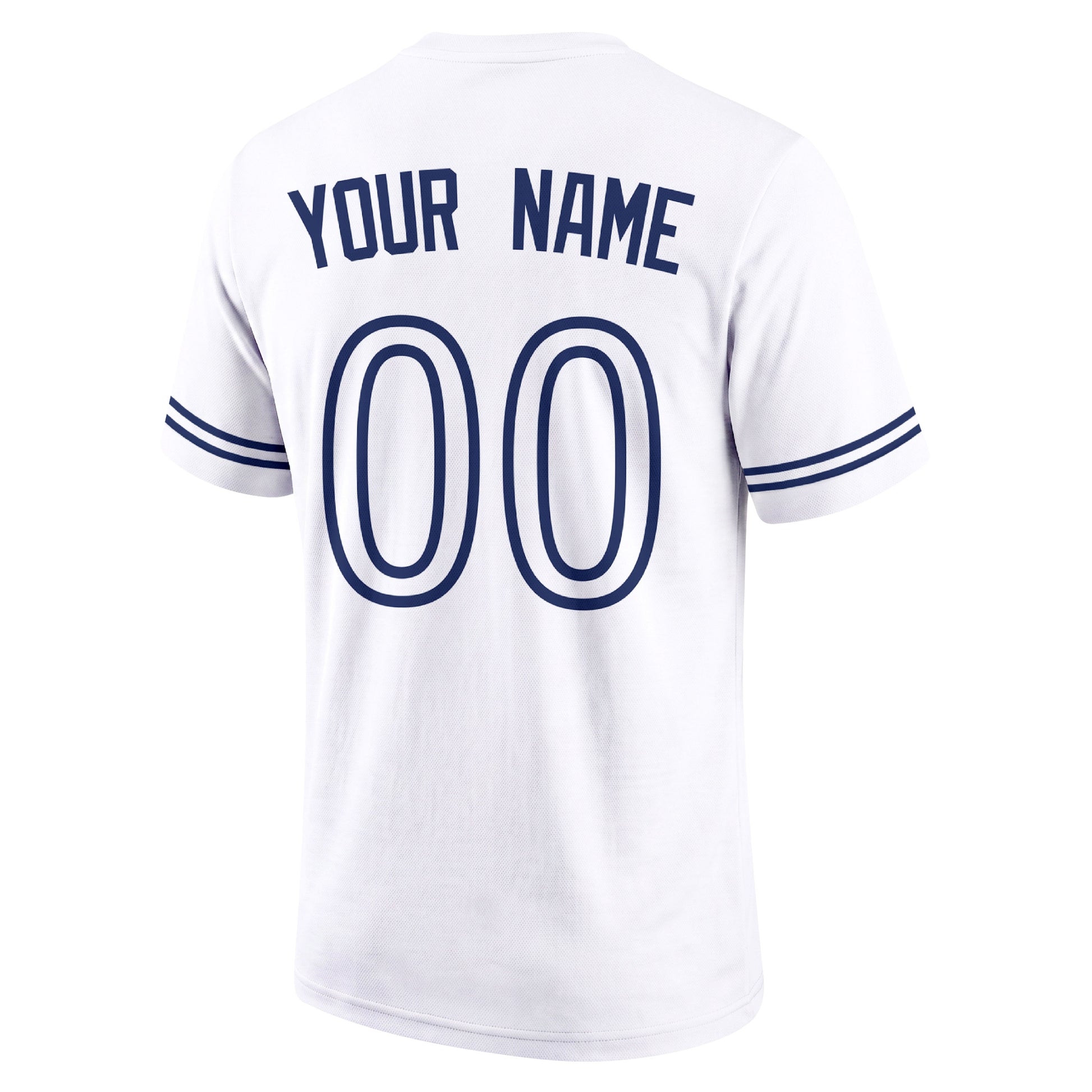 Toronto White adult baseball T shirt back view with customizable name and large jersey style number