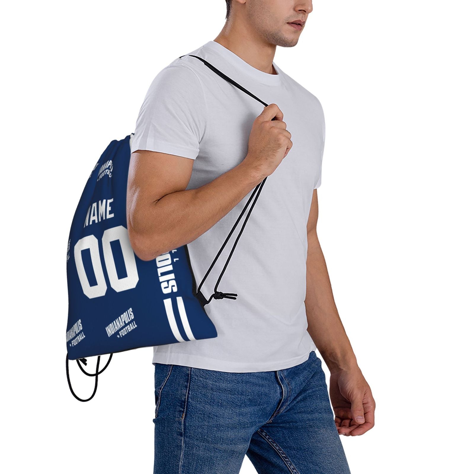 ANTKING Indianapolis Drawstring Bags Custom any Name and Number Backpack for Men Youth Boy Gifts ANTKING
