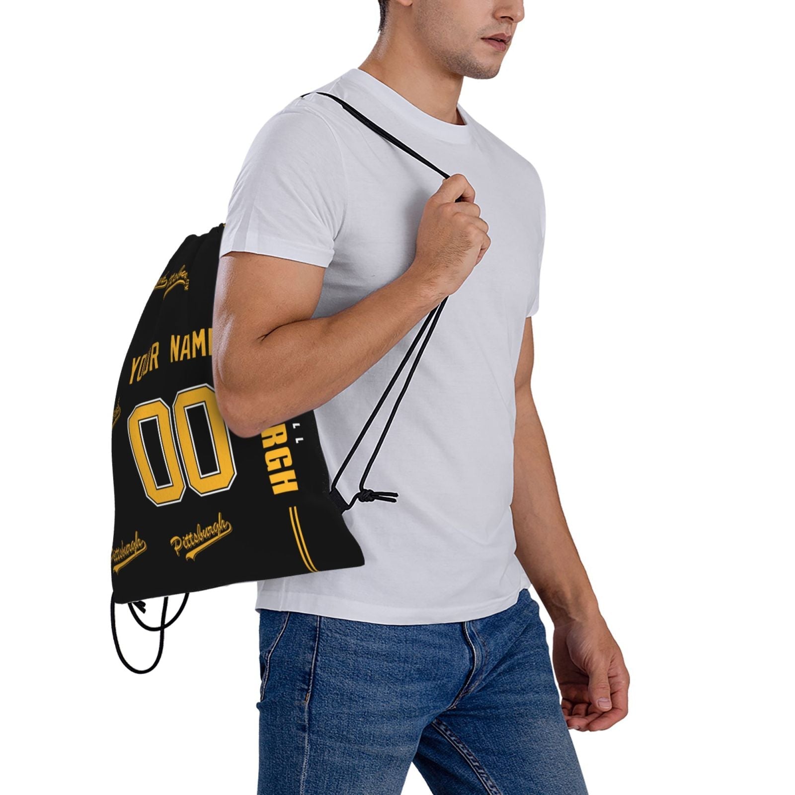 ANTKING Pittsburgh Drawstring Bags Backpack Custom any Name and Number for Men Women Boy Gifts ANTKING