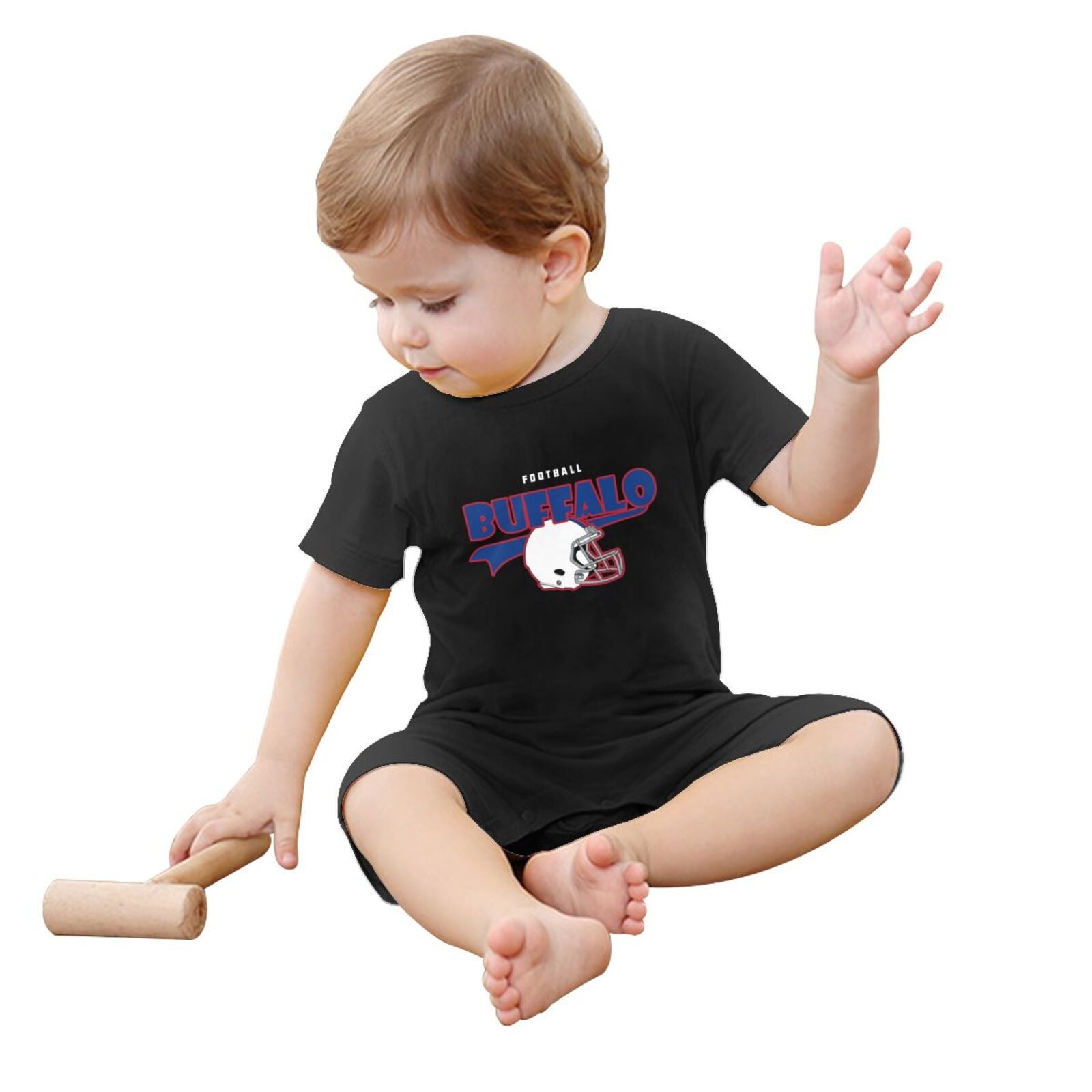 Personalized Buffal Baby Football Bodysuit - Custom Name & Number - Antking ANTKING