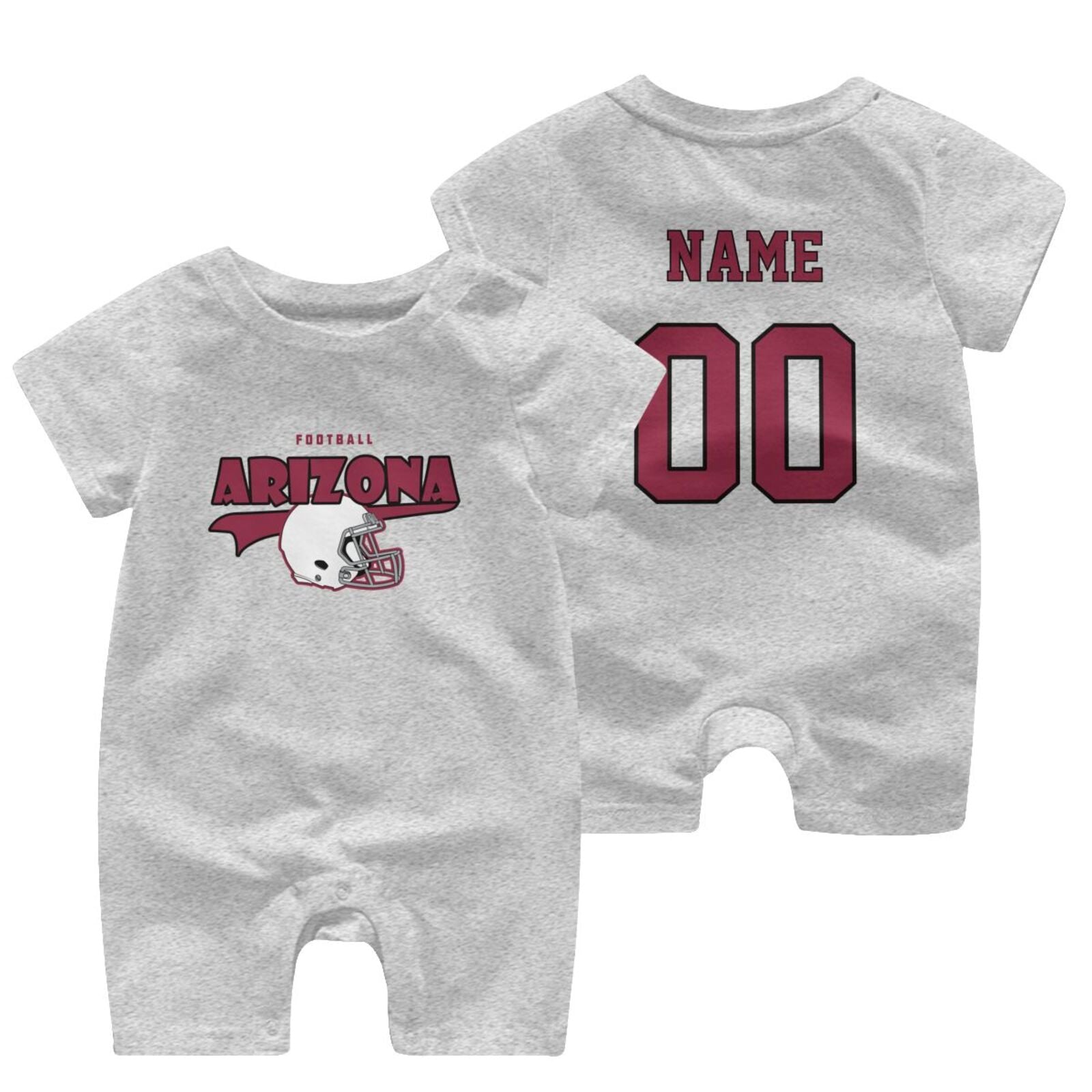 Personalized Arizona Baby Football Bodysuit - Custom Name & Number - Antking ANTKING