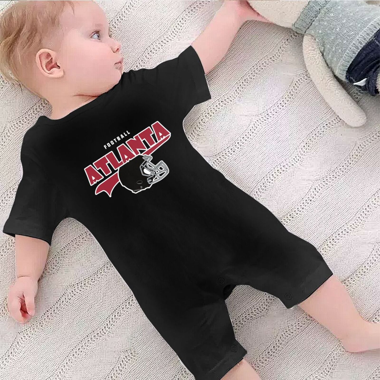 Personalized Atlanta Baby Football Bodysuit - Custom Name & Number - Antking ANTKING