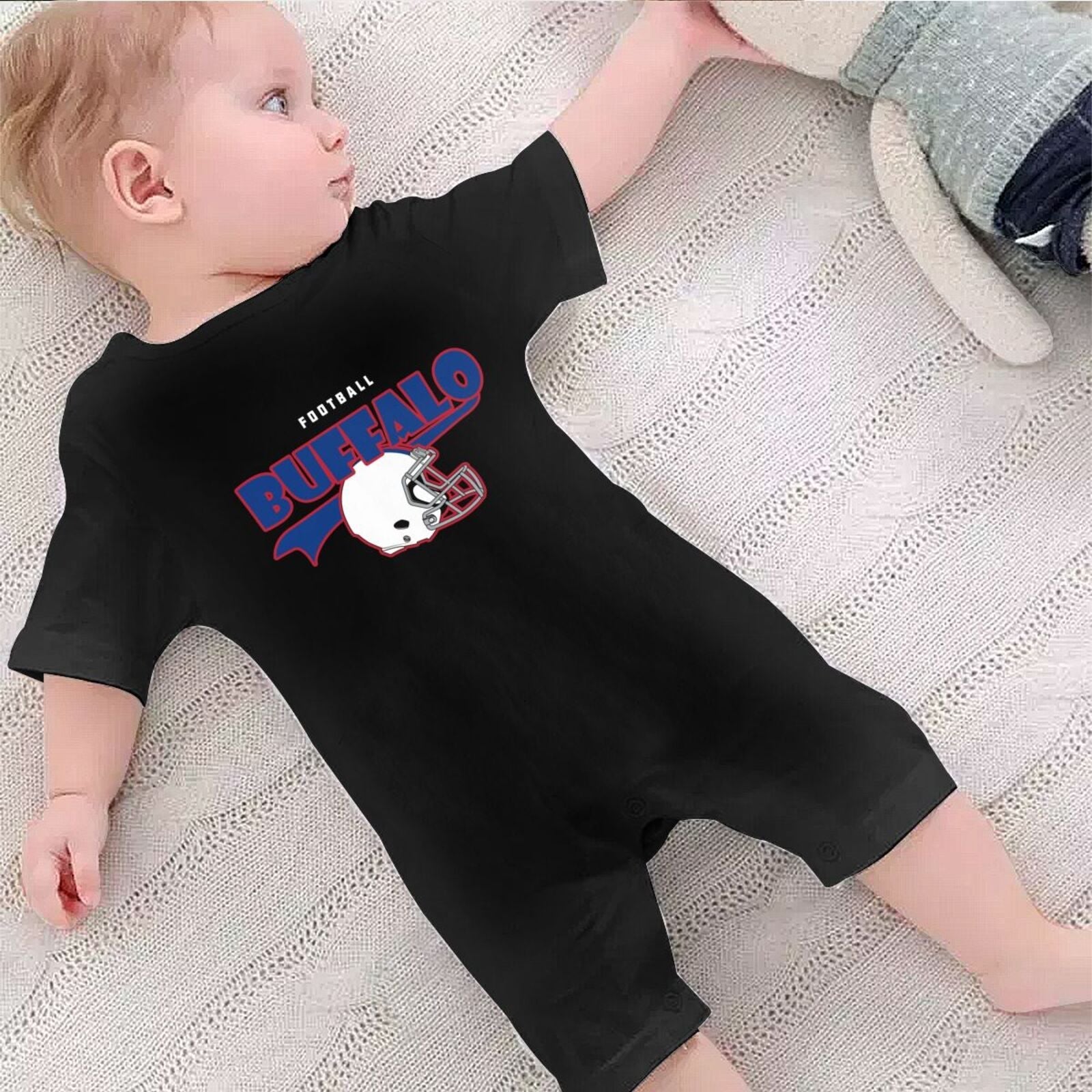 Personalized Buffal Baby Football Bodysuit - Custom Name & Number - Antking ANTKING