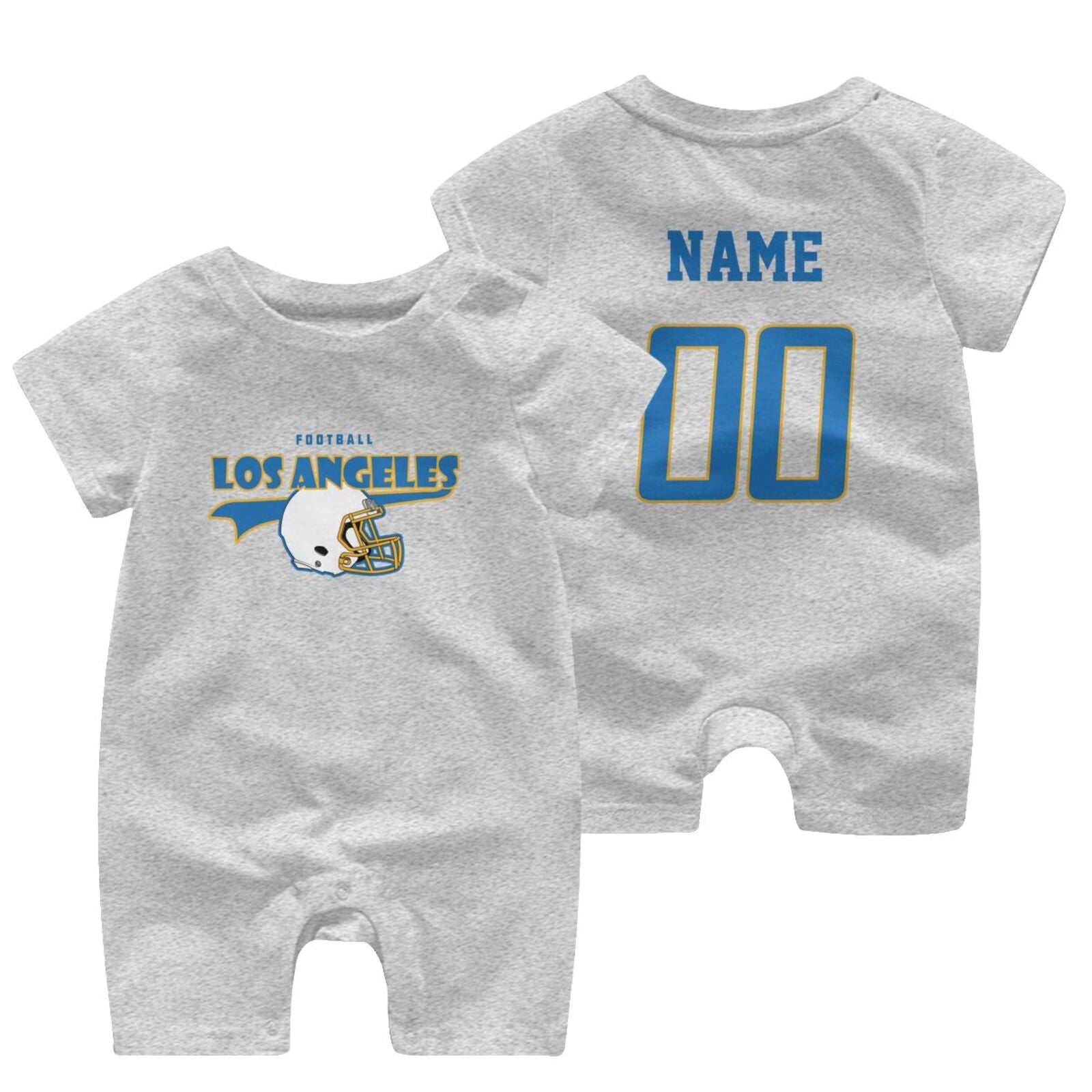 Personalized Los Angeles Baby Football Bodysuit - Custom Name & Number - Antking ANTKING
