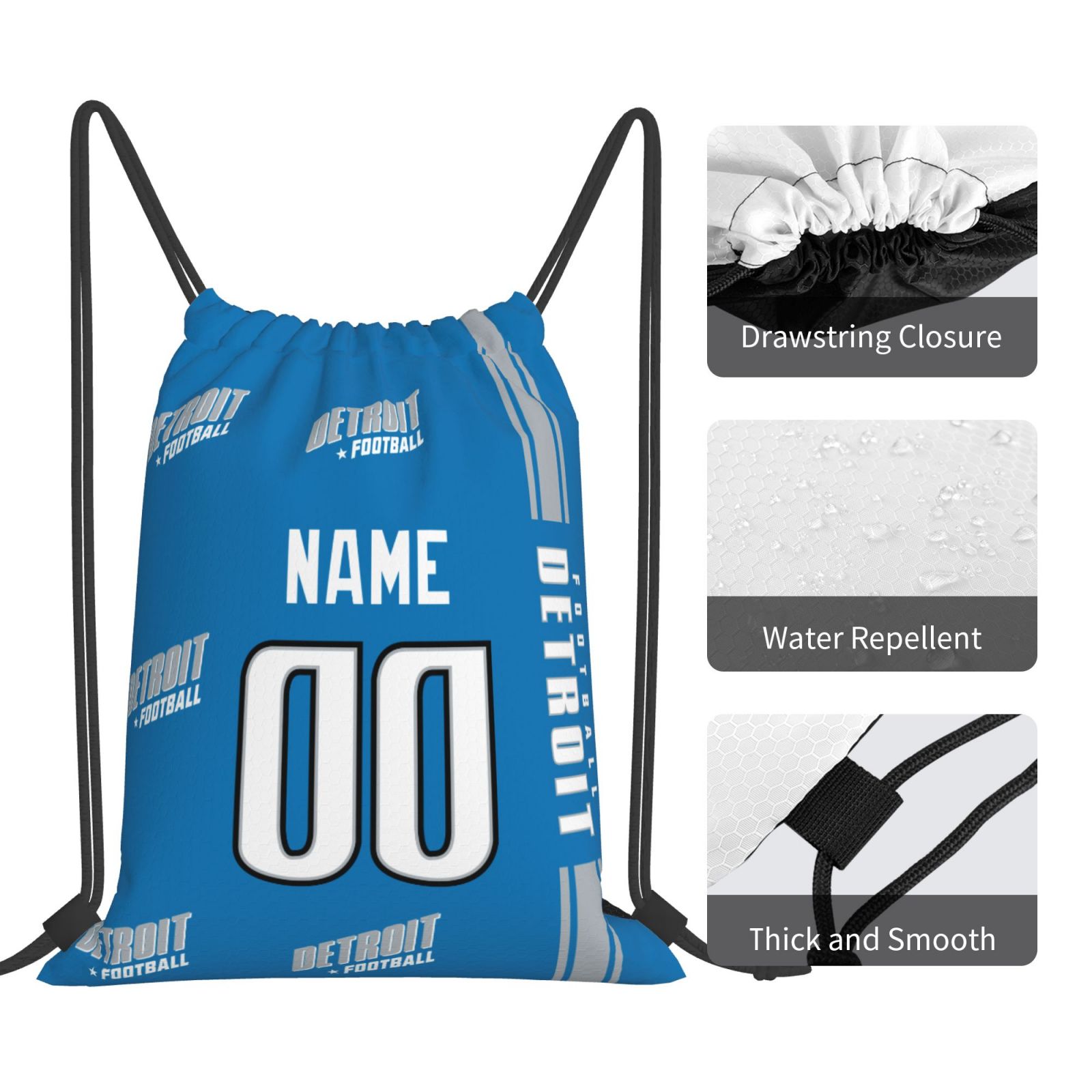 ANTKING Detroit Drawstring Bags Custom any Name and Number Backpack for Men Youth Boy Gifts ANTKING