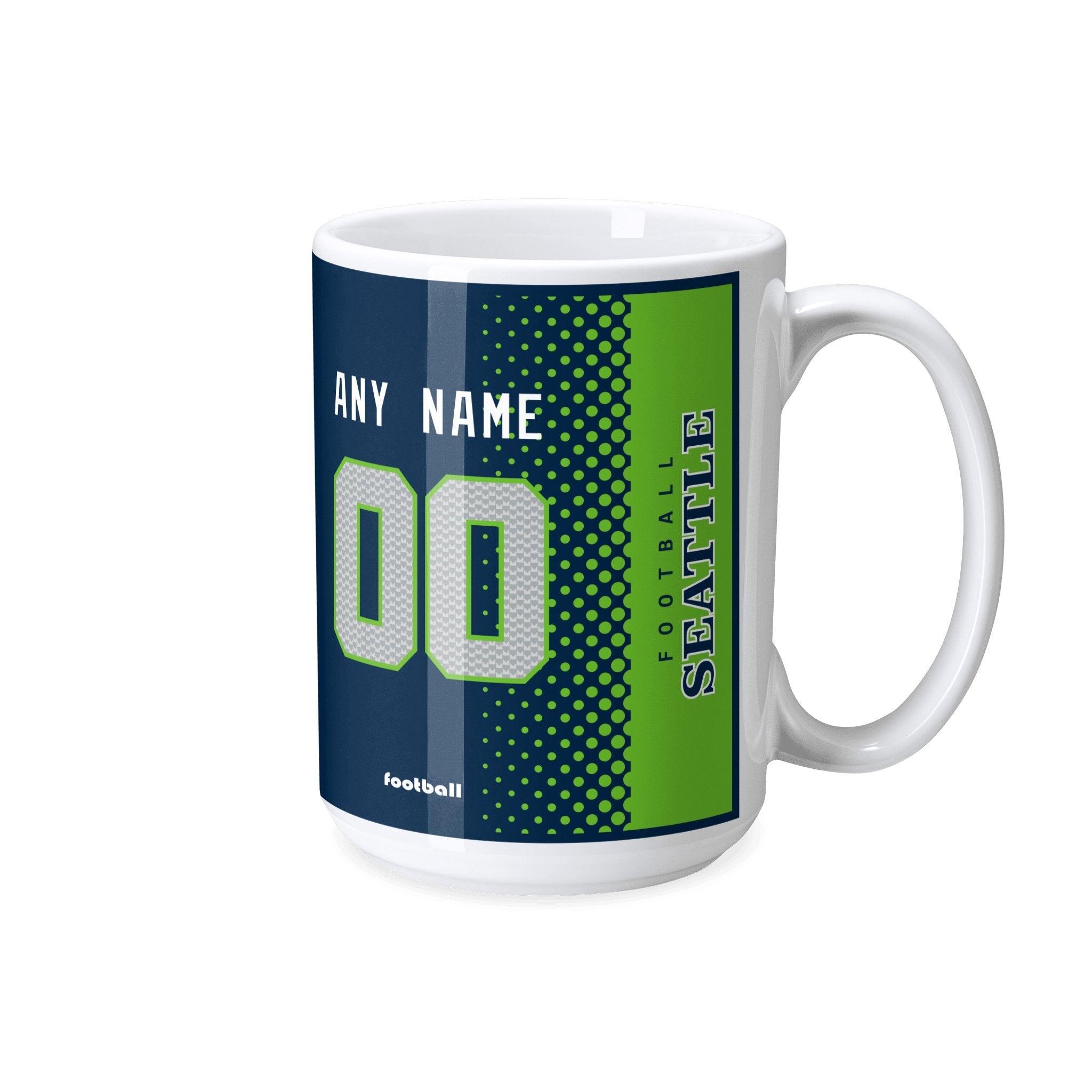 Personalized Seattlea Football Mug - Custom Name & Number - Antking ANTKING