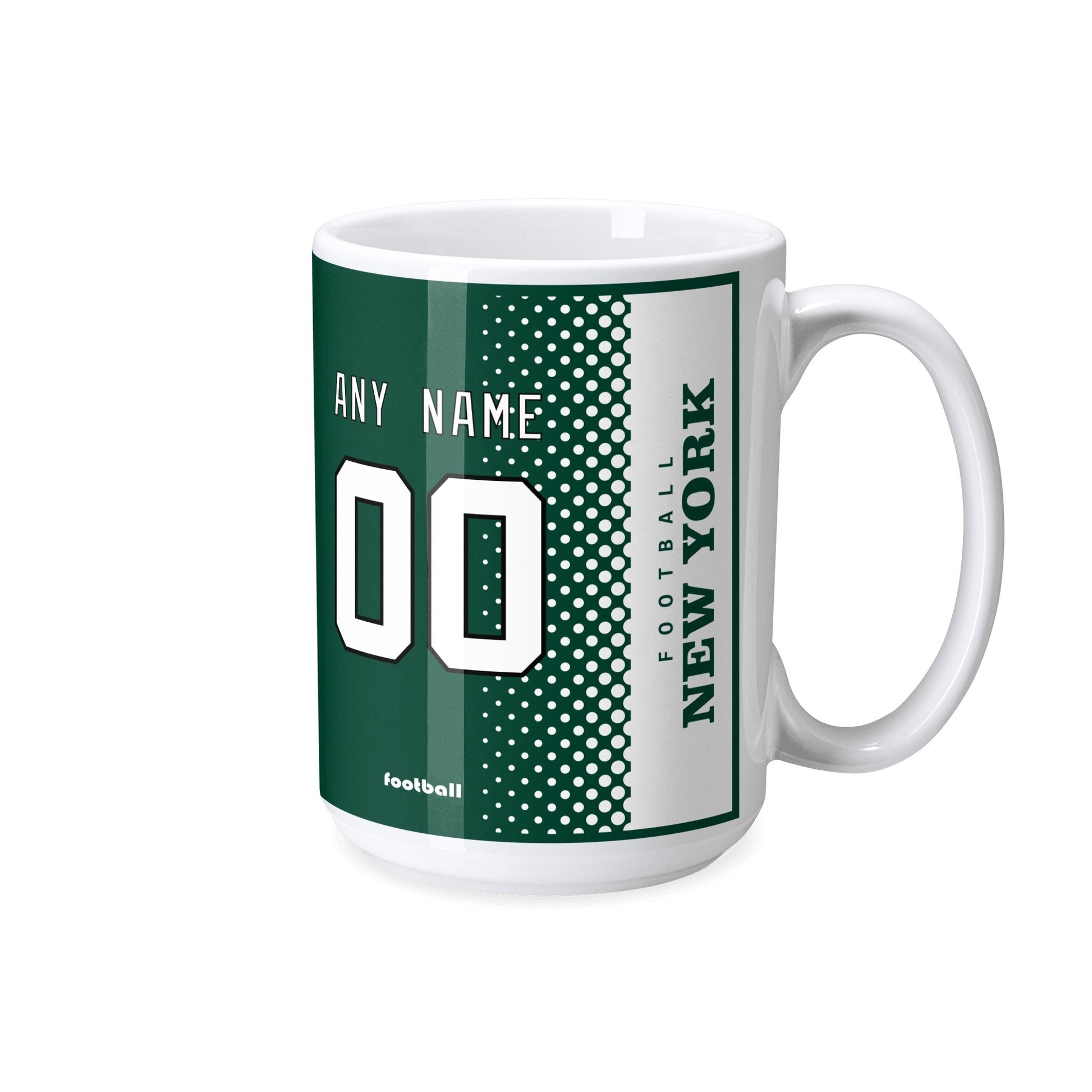 Personalized New York J Football Mug - Custom Name & Number - Antking ANTKING