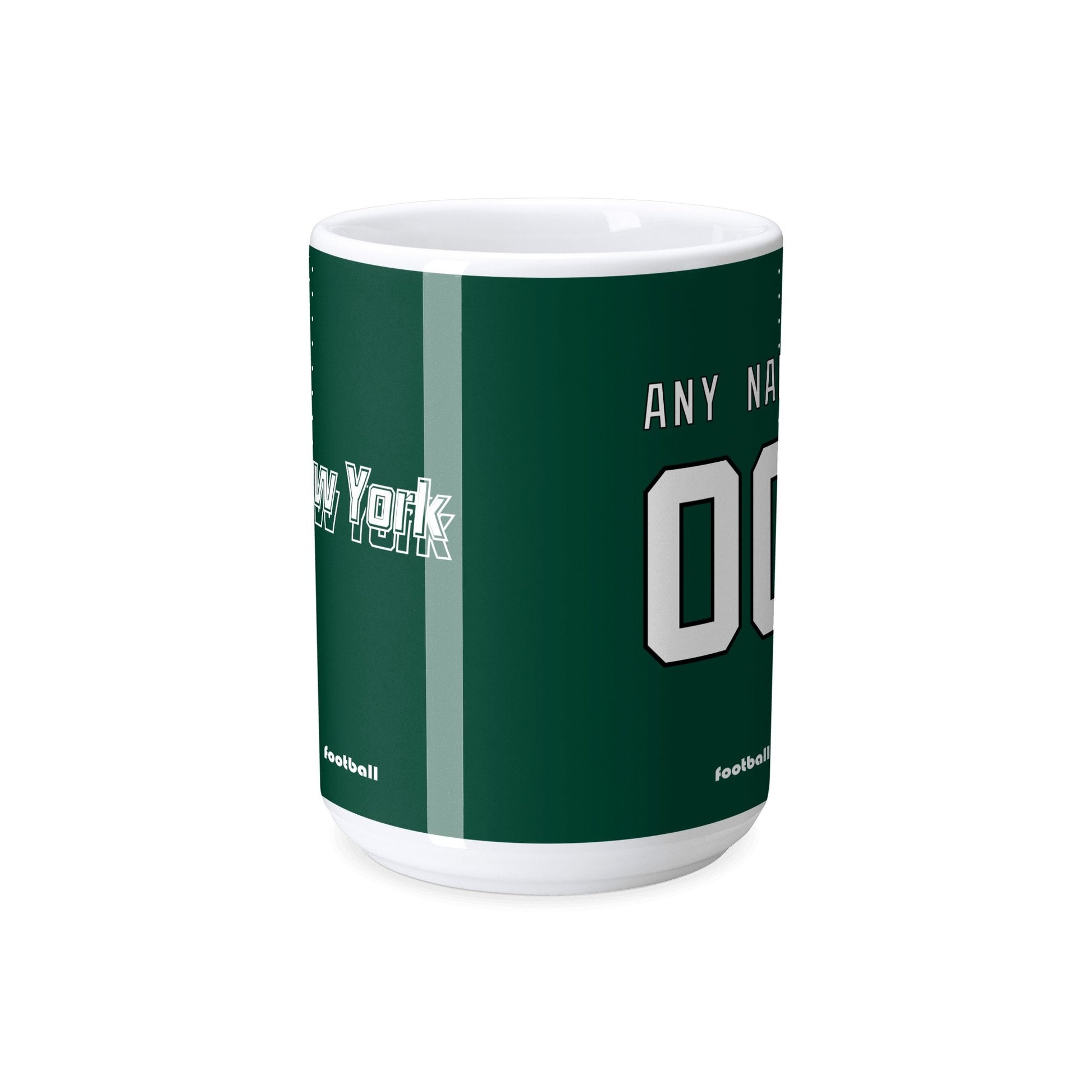 Personalized New York J Football Mug - Custom Name & Number - Antking ANTKING