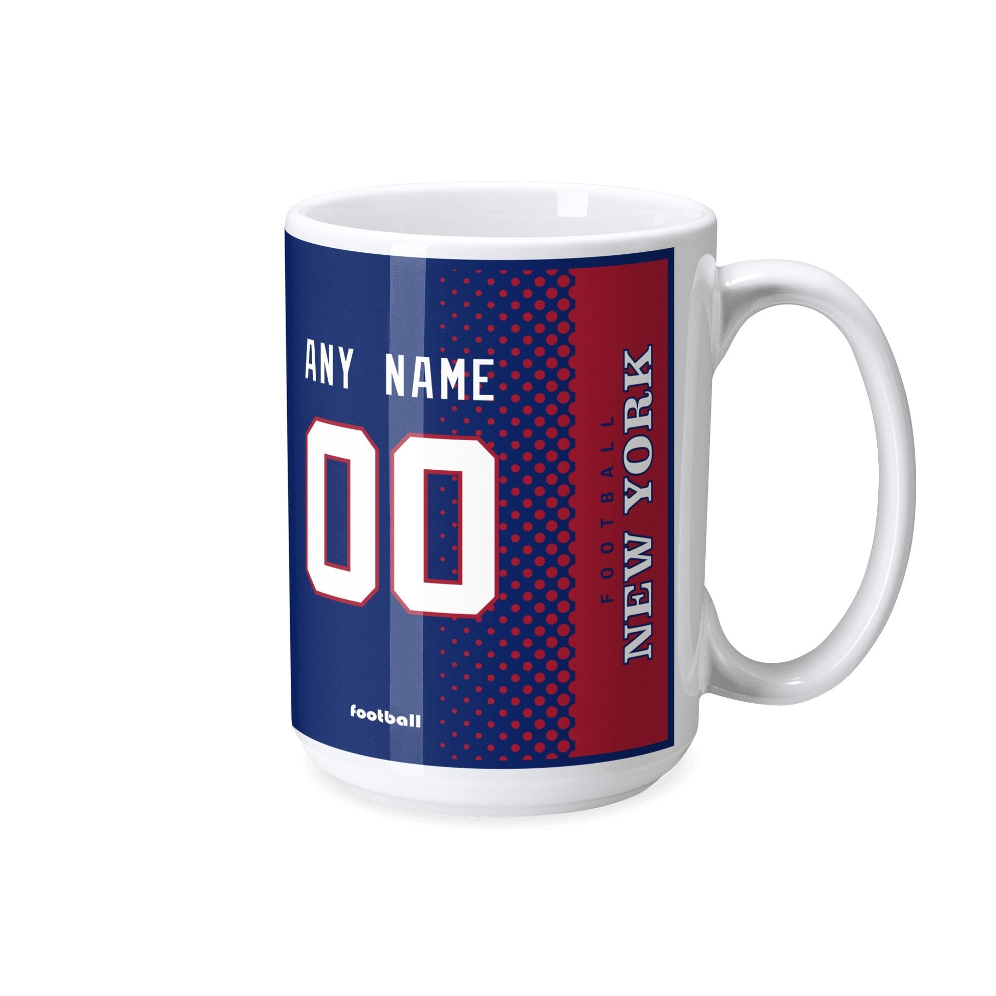 Personalized New York Football Mug - Custom Name & Number - Antking ANTKING