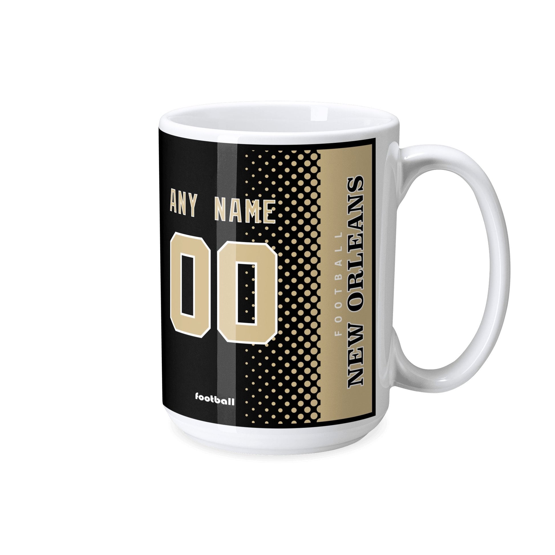 Personalized New Orleansa Football Mug - Custom Name & Number - Antking ANTKING