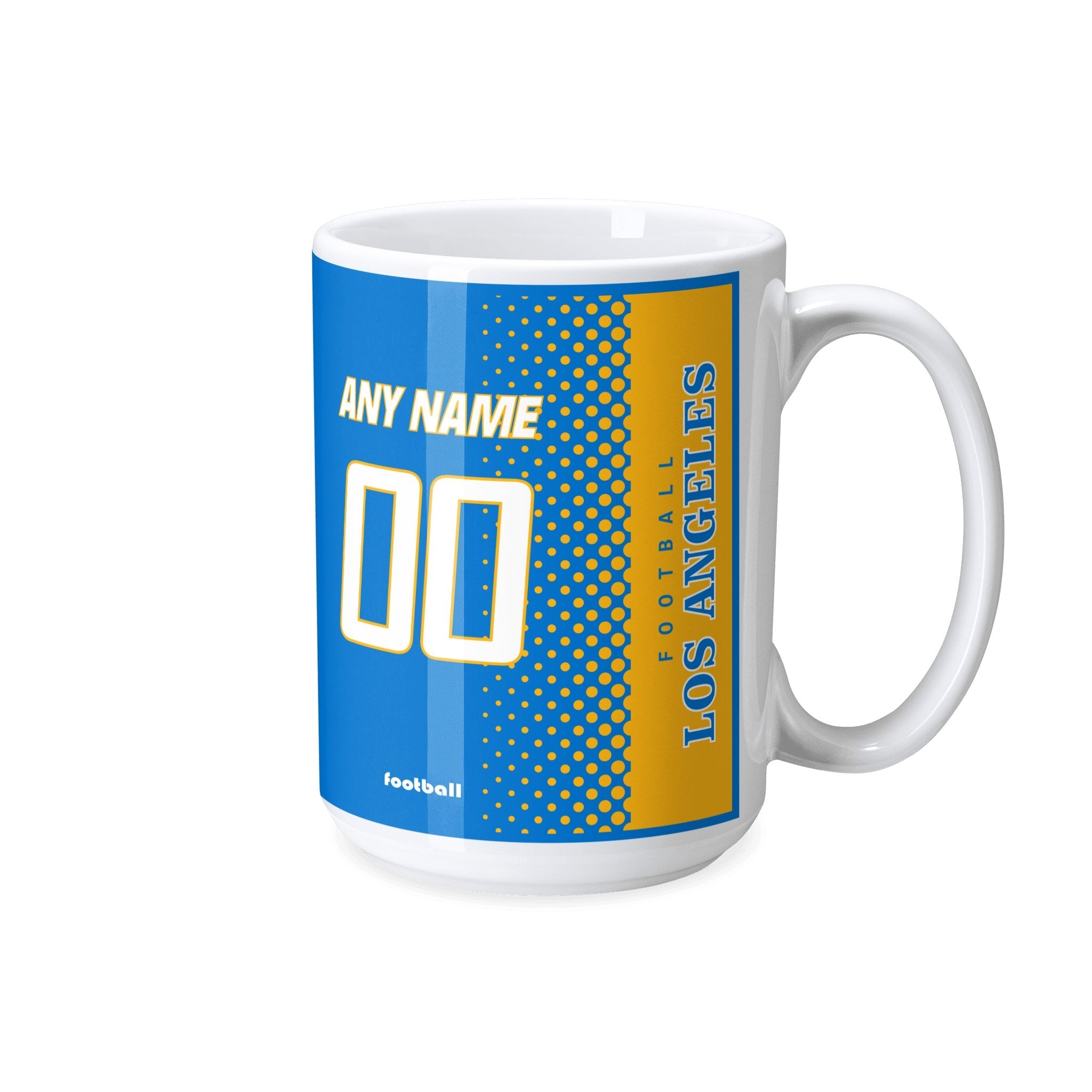 Personalized Los Angeles Football Mug - Custom Name & Number - Antking ANTKING